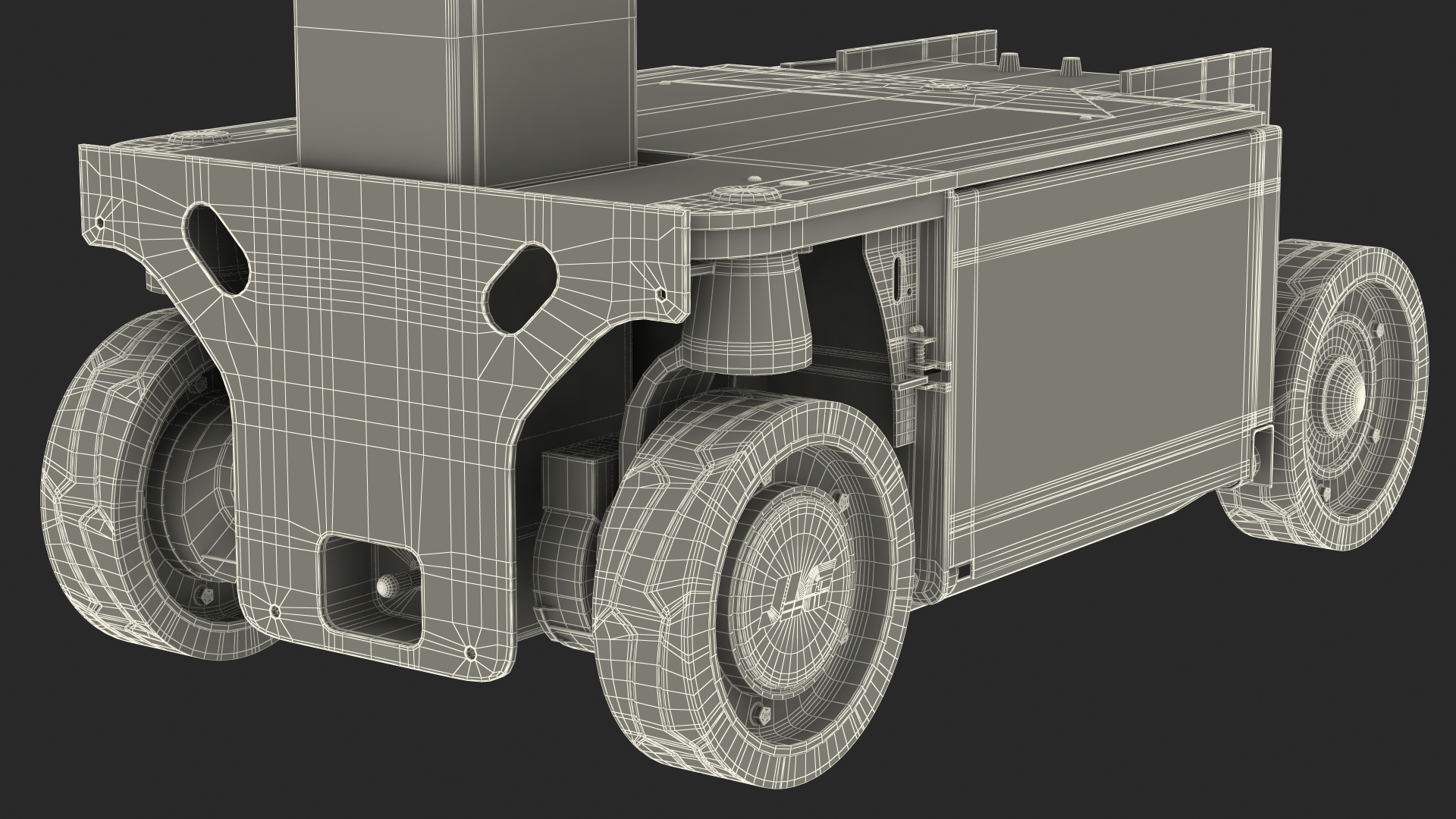 3D model Electrician Worker with JLG 1230ES Vertical Mast Lift Rigged