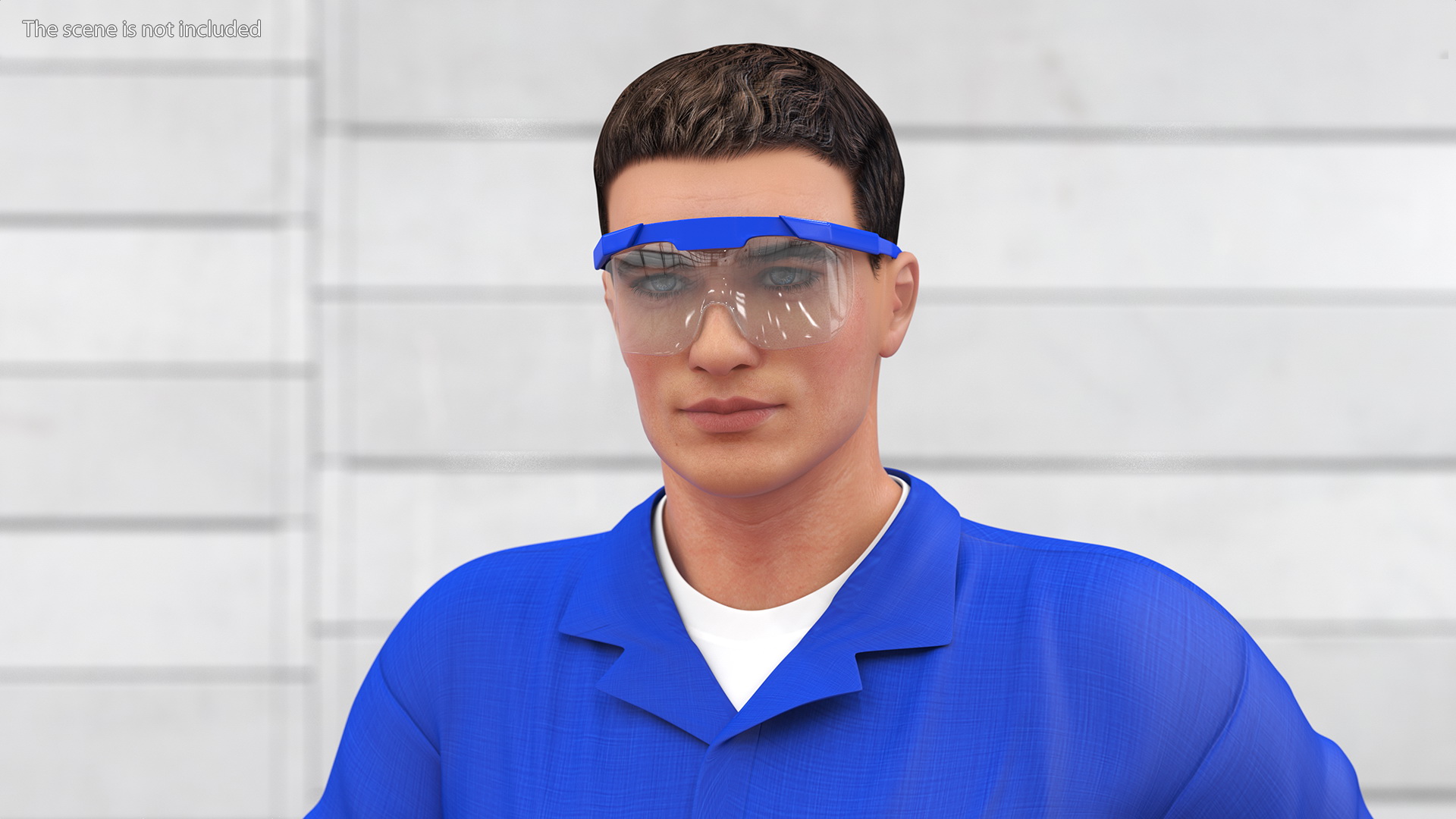 3D model Electrician Worker with JLG 1230ES Vertical Mast Lift Rigged