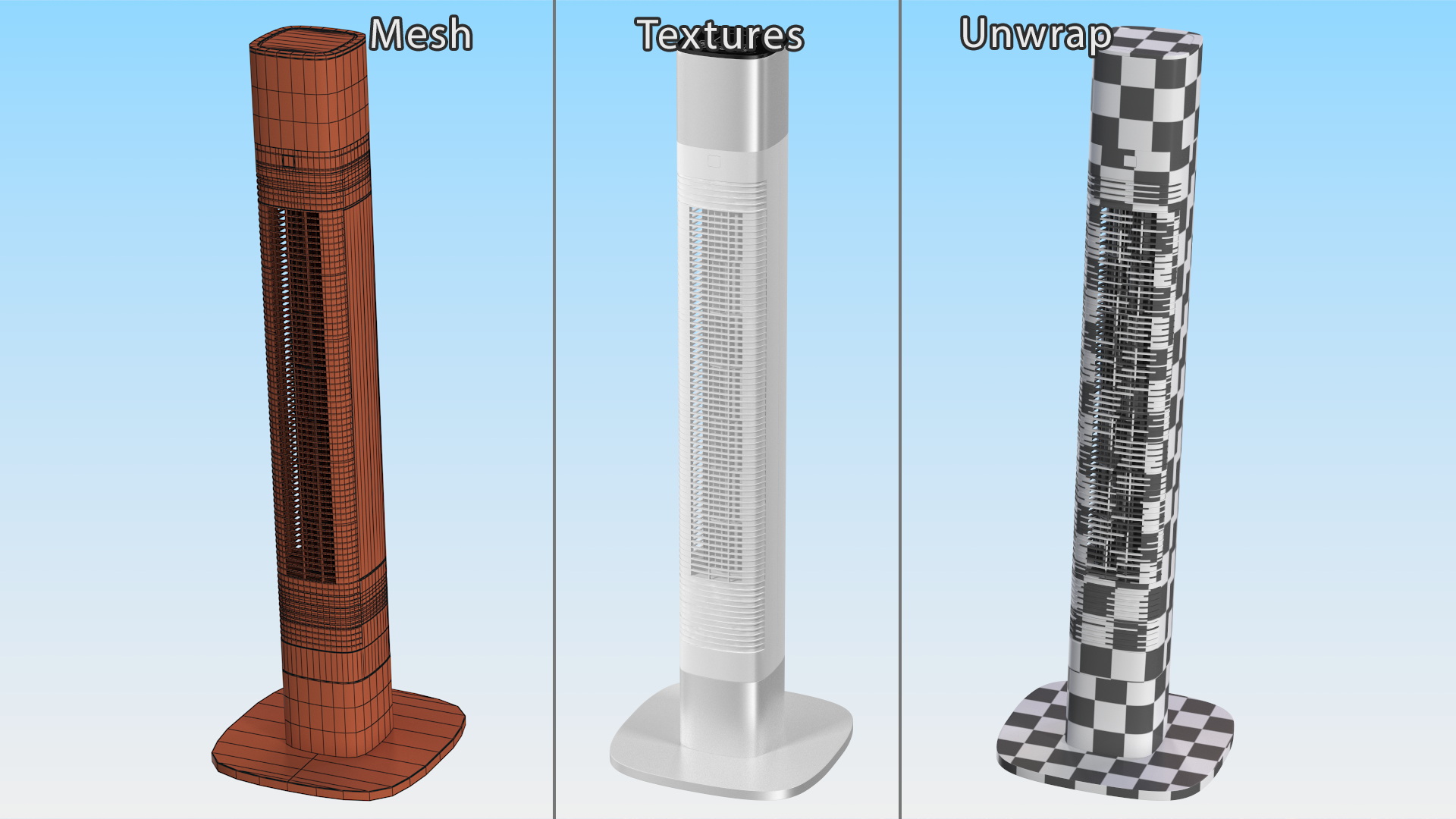 3D model Tower Fan White