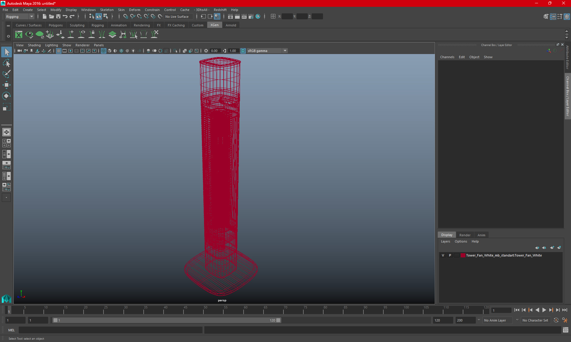 3D model Tower Fan White
