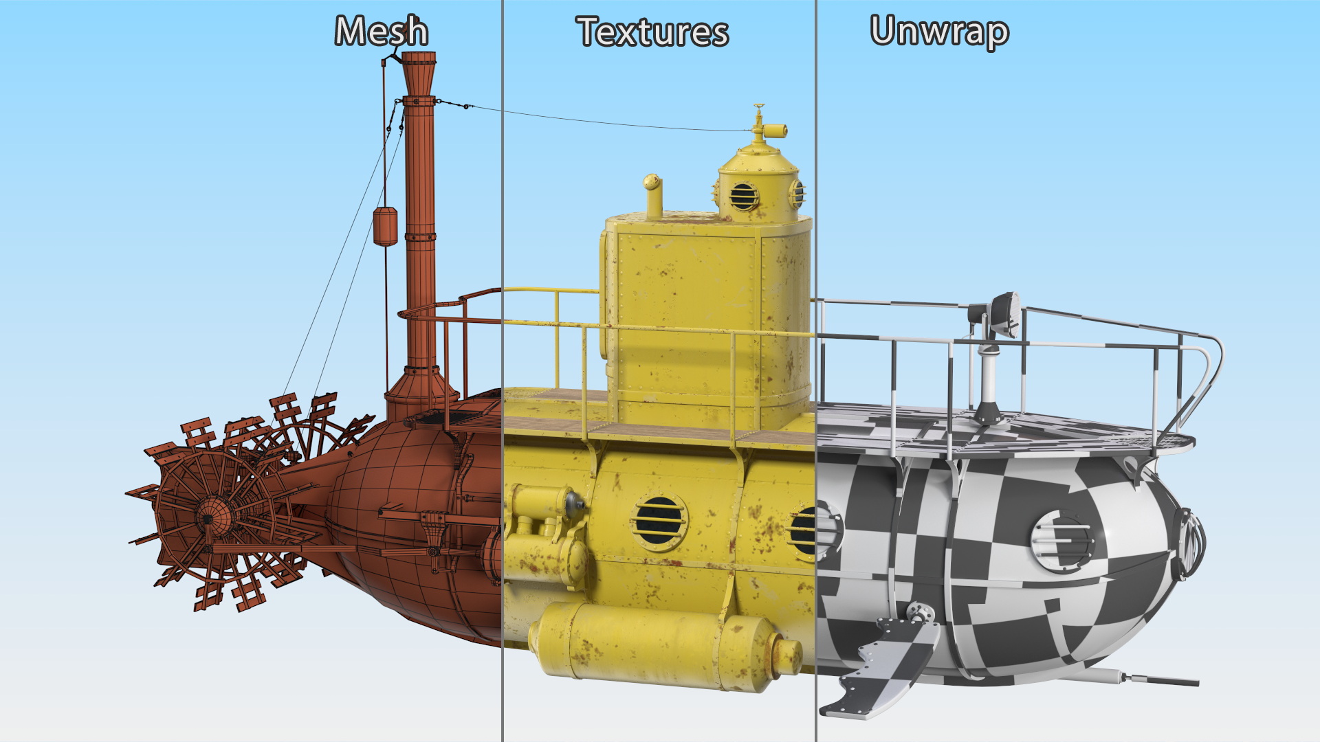 3D model Old Yellow Submarine