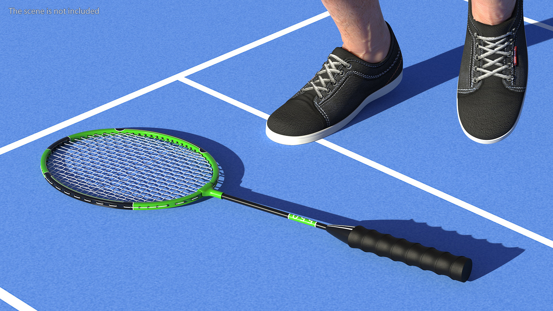 Badminton Racket Green 3D