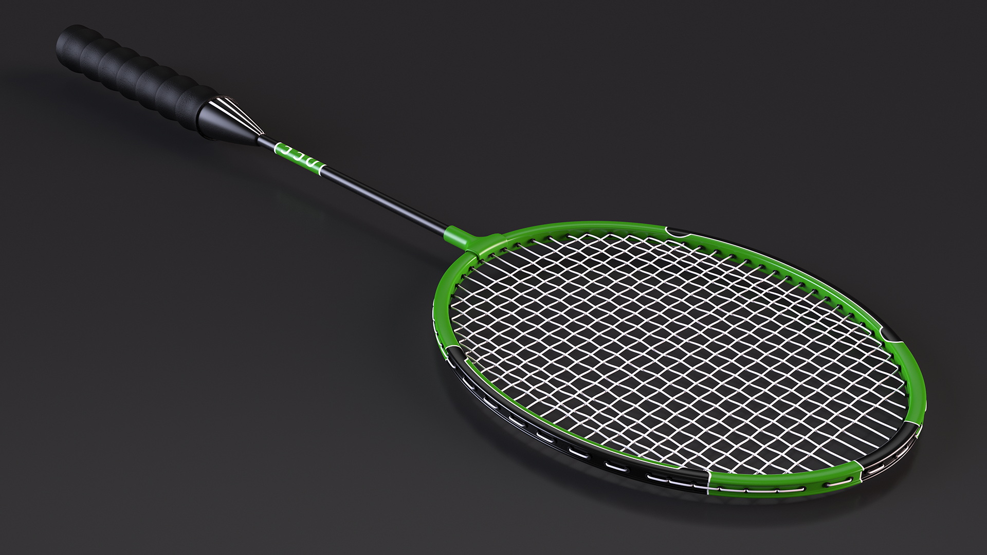 Badminton Racket Green 3D