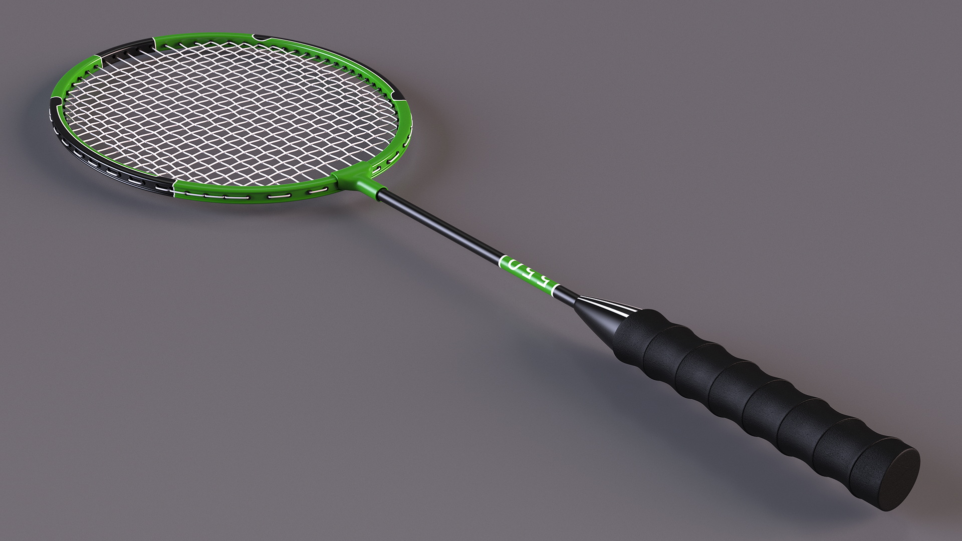 Badminton Racket Green 3D