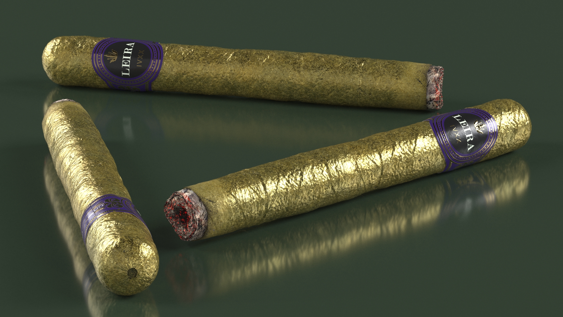 3D Leira Long Cannabis Cigar in Foil Burning