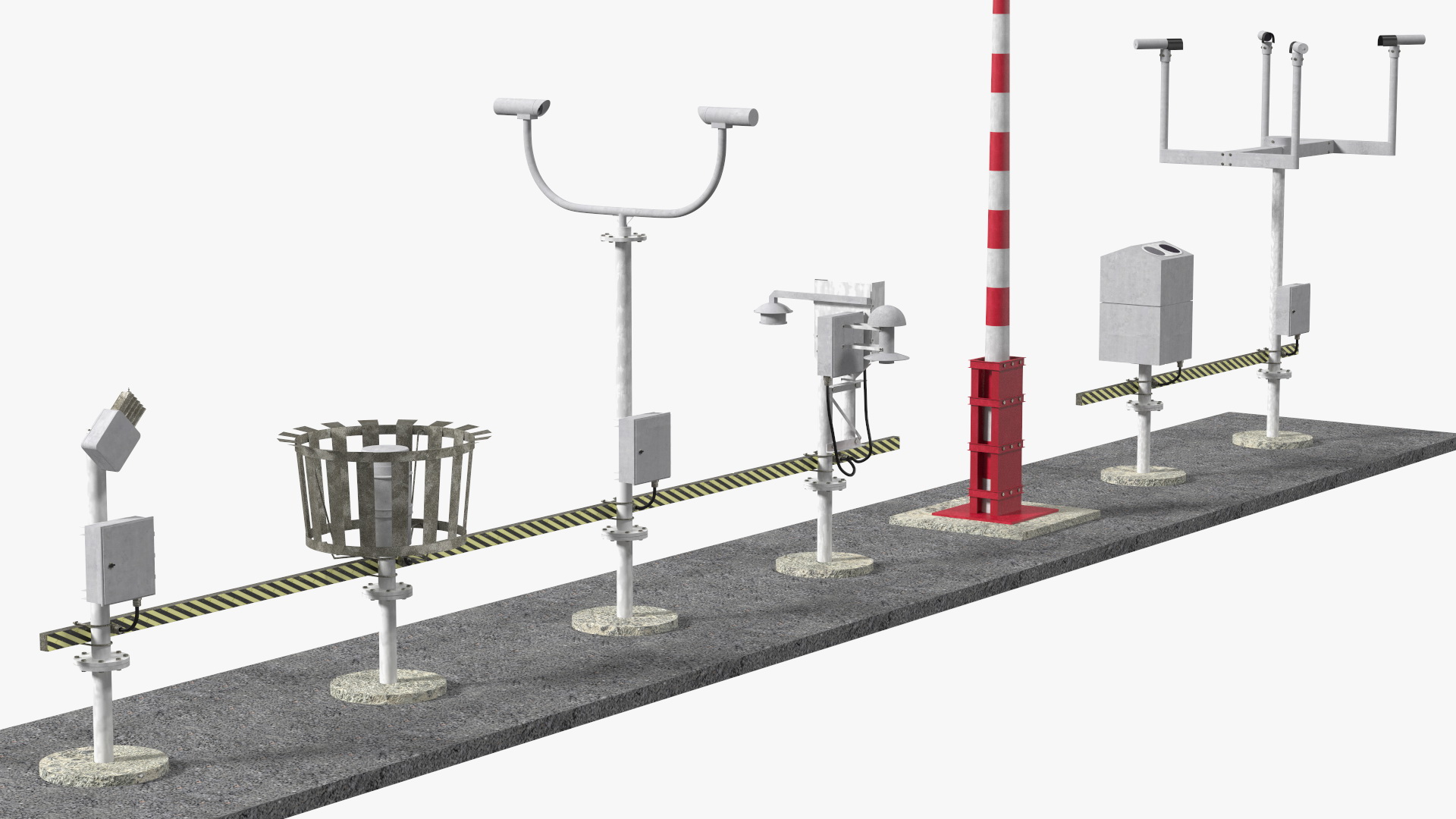 3D model Automated Weather Observation System AWOS Set