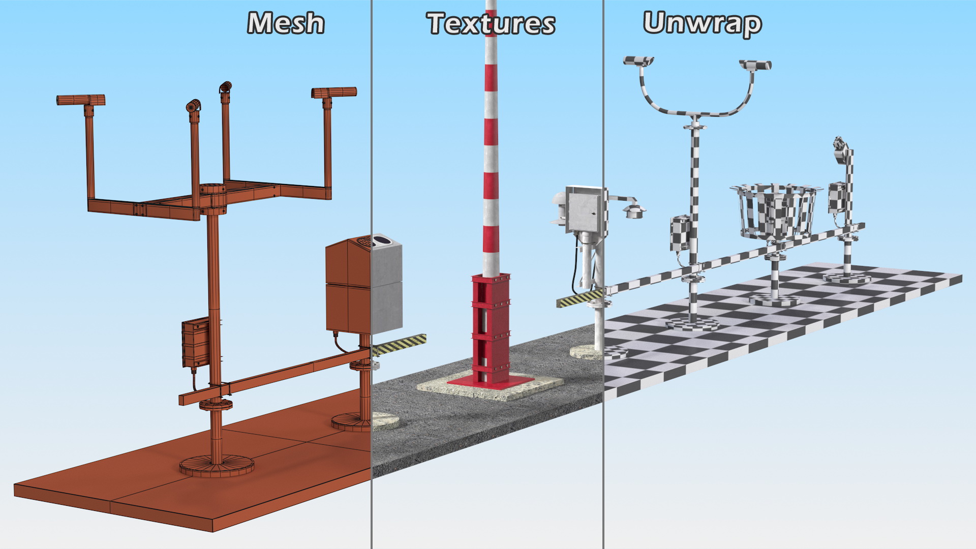3D model Automated Weather Observation System AWOS Set