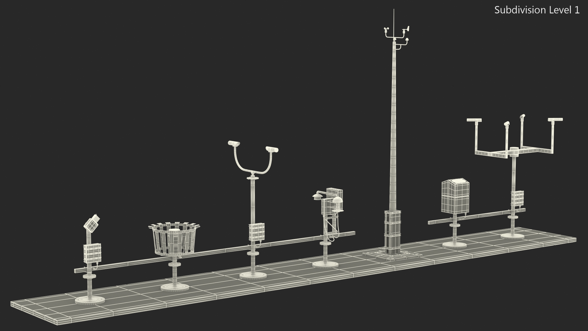 3D model Automated Weather Observation System AWOS Set