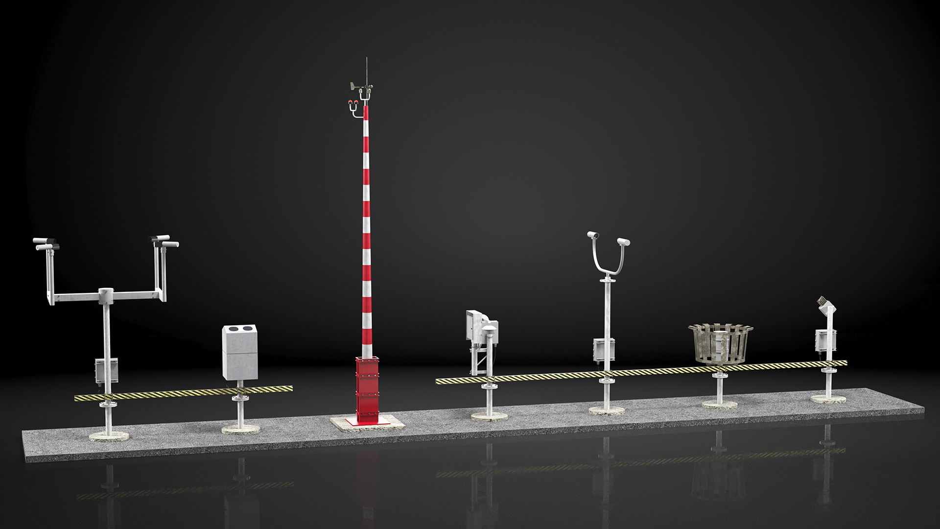 3D model Automated Weather Observation System AWOS Set