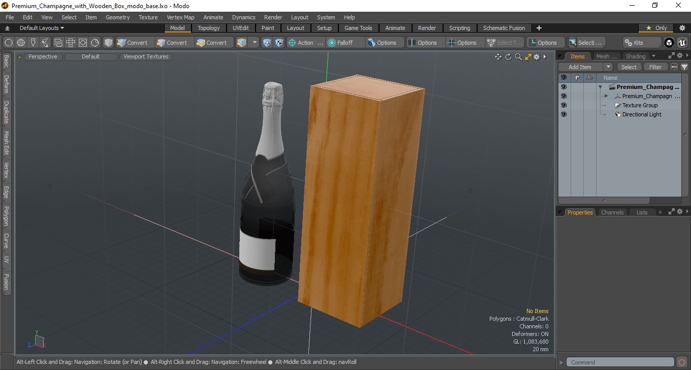 3D Premium Champagne with Wooden Box model