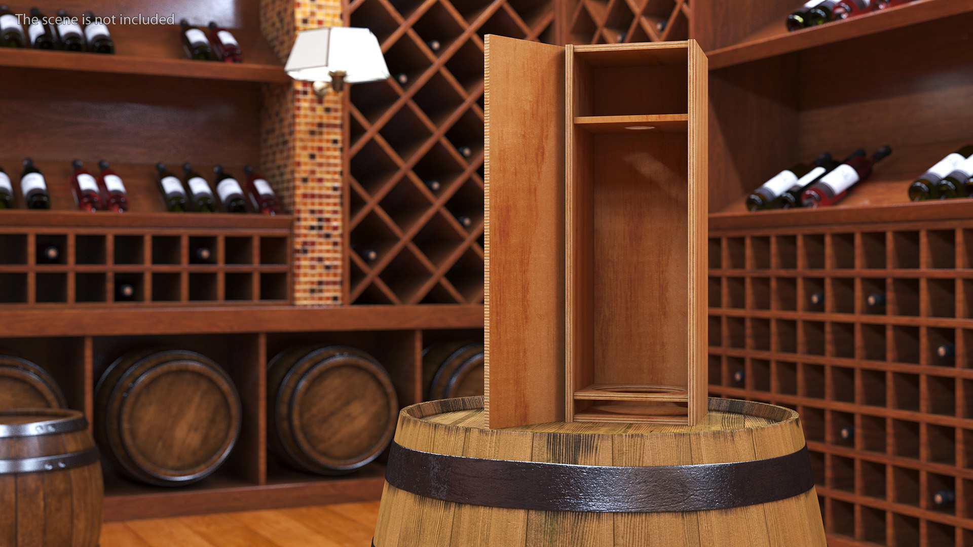 3D Premium Champagne with Wooden Box model