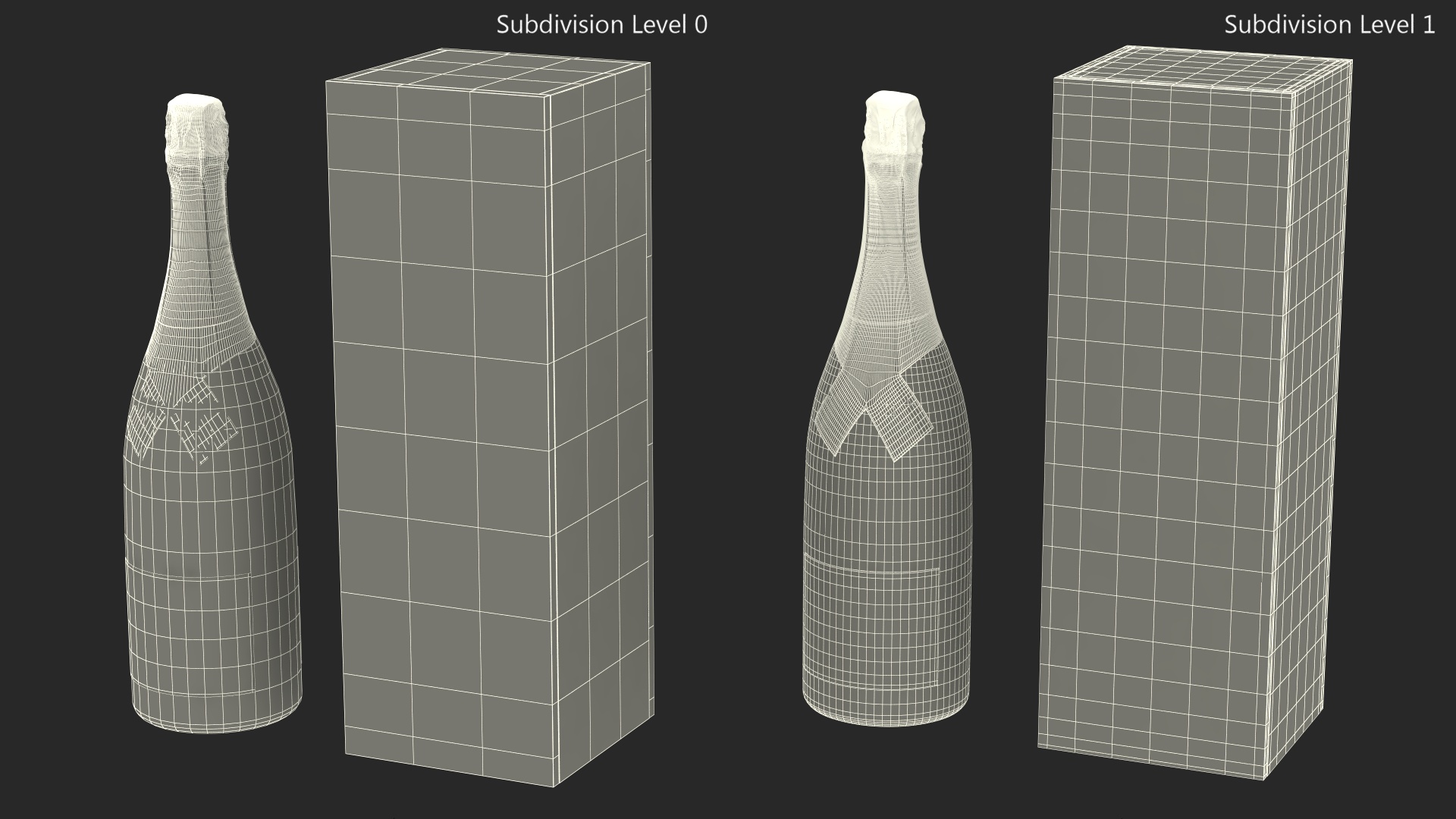 3D Premium Champagne with Wooden Box model