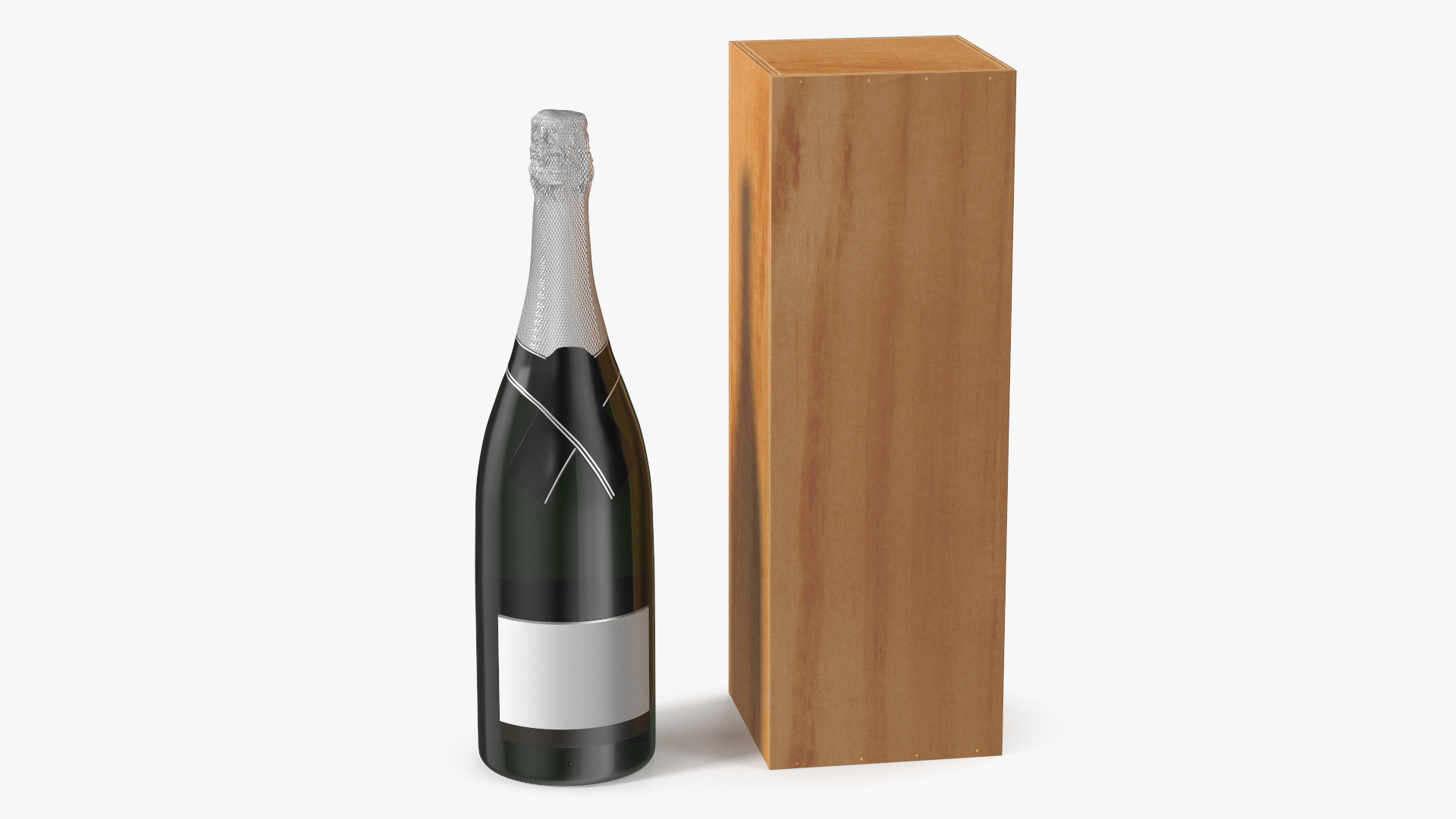3D Premium Champagne with Wooden Box model