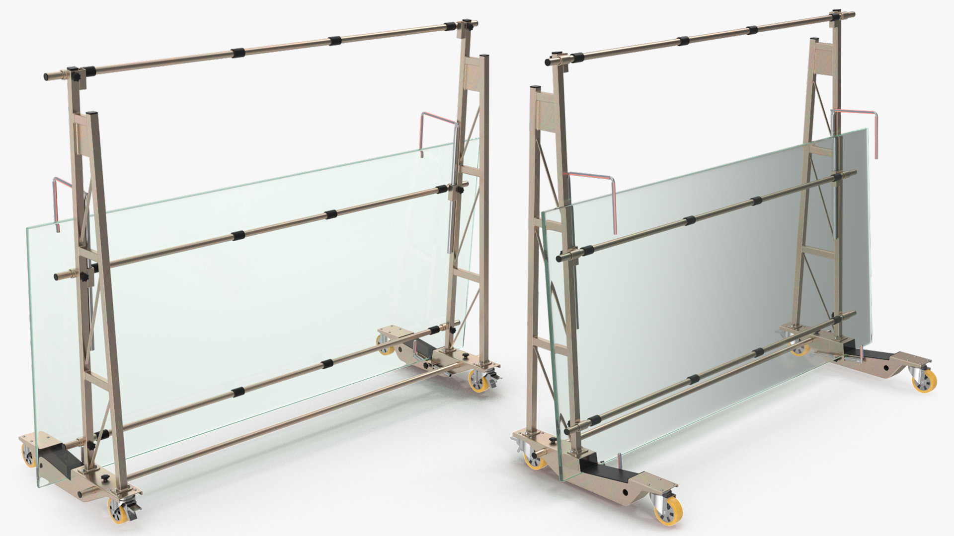 Heavy Duty Steel Glass Transport Rack 3D