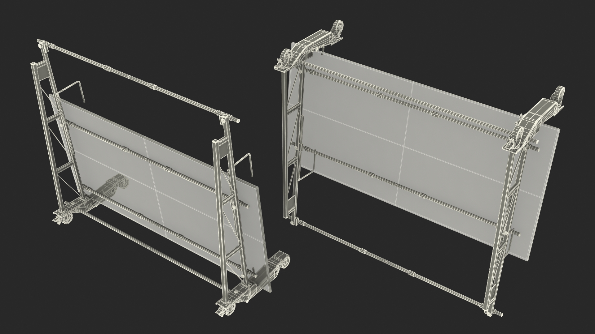 Heavy Duty Steel Glass Transport Rack 3D