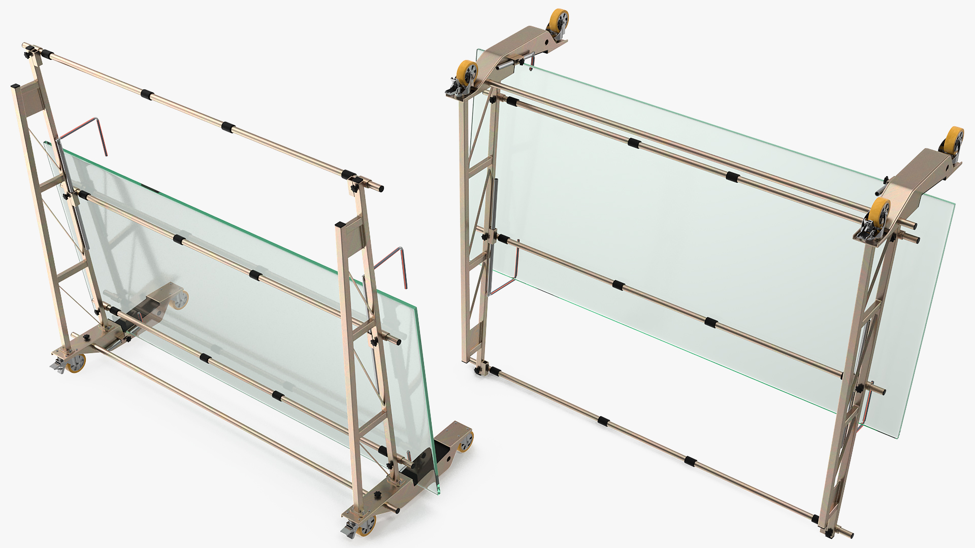 Heavy Duty Steel Glass Transport Rack 3D