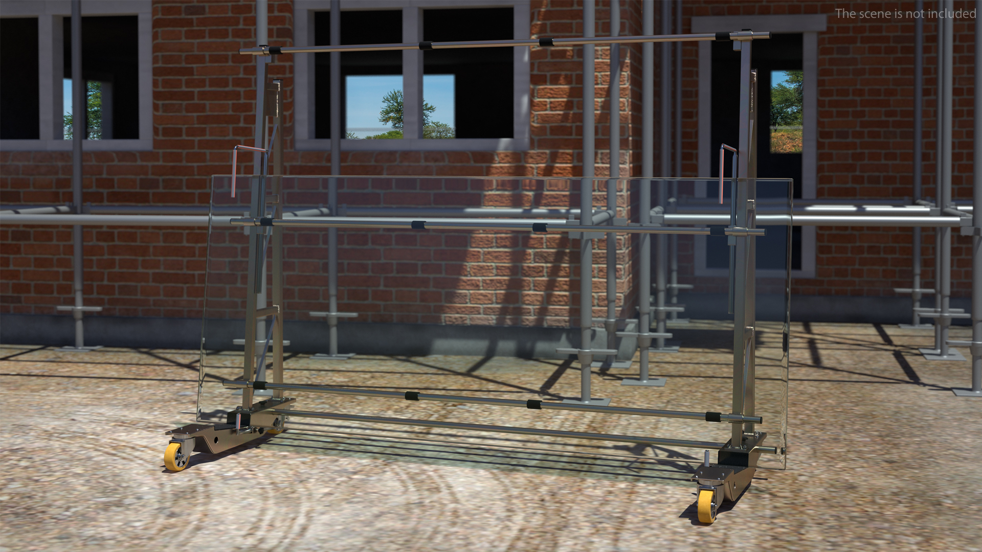 Heavy Duty Steel Glass Transport Rack 3D
