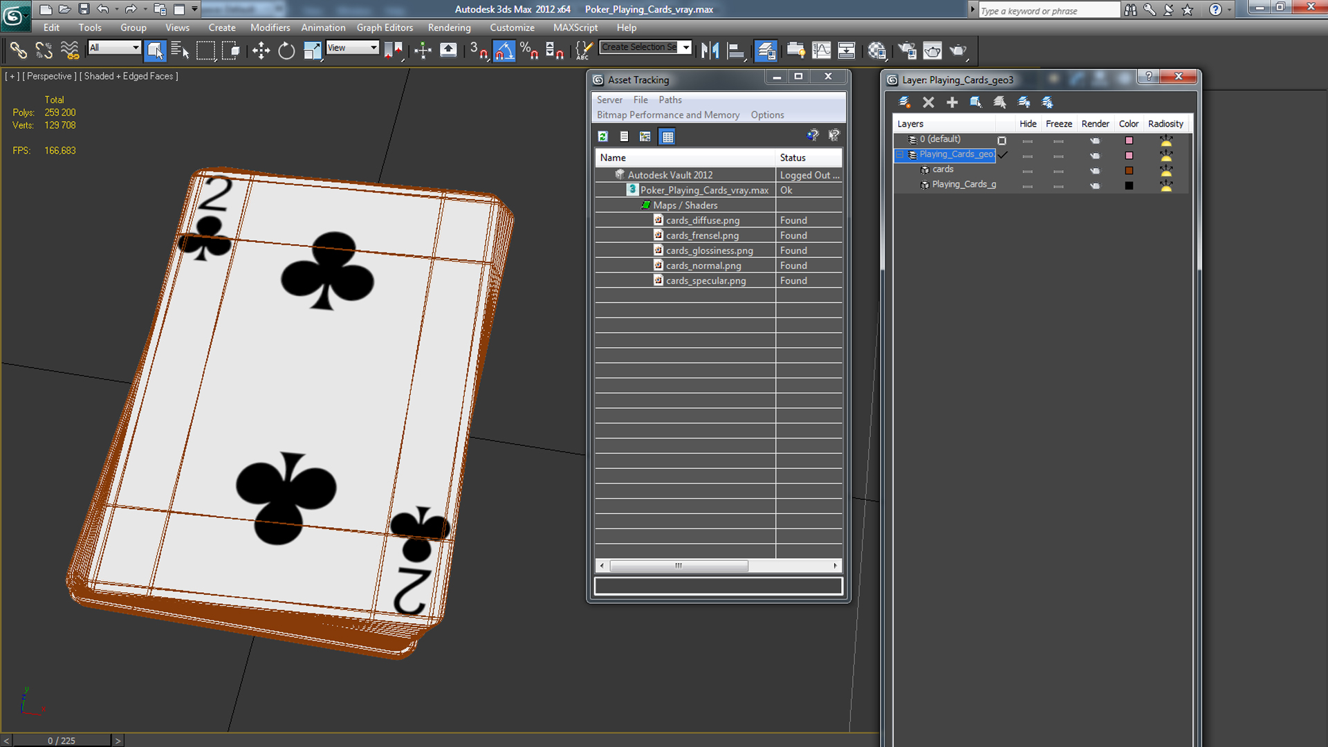 Poker Playing Cards 3D model