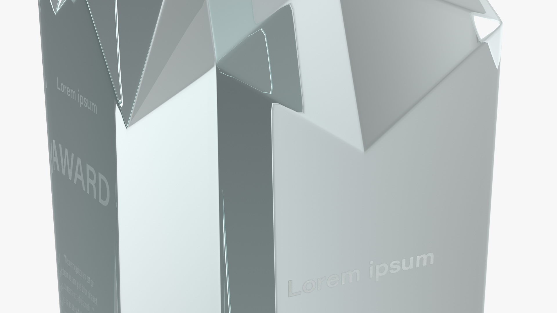 Towering Star Glass Award Trophy 3D