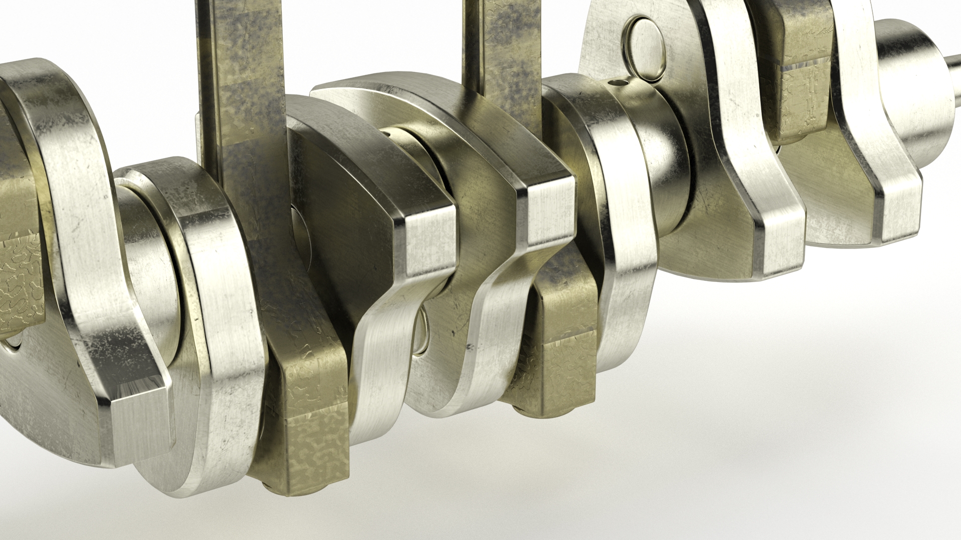 3D Engine Pistons and Crankshaft Rigged