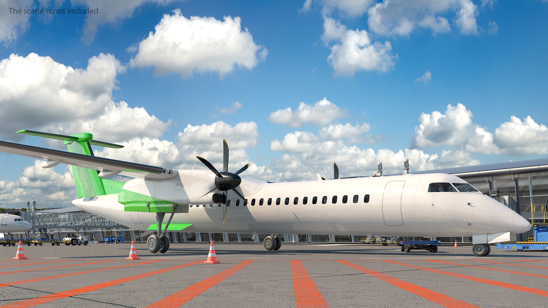 3D model Twin Turboprop Passenger Airplane Rigged
