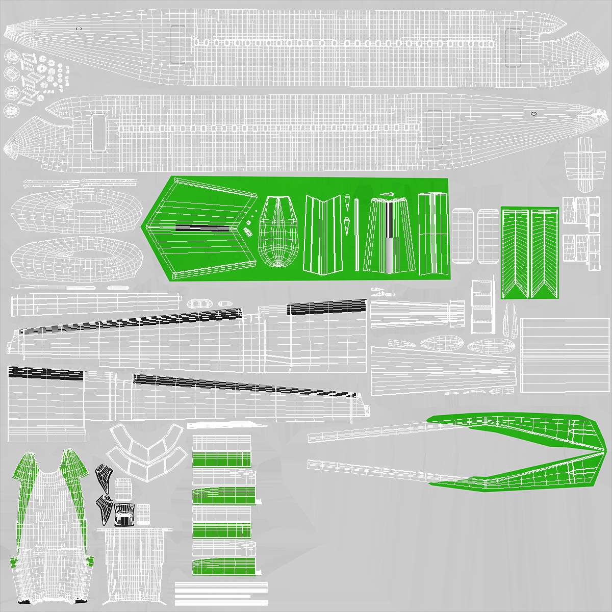 3D model Twin Turboprop Passenger Airplane Rigged