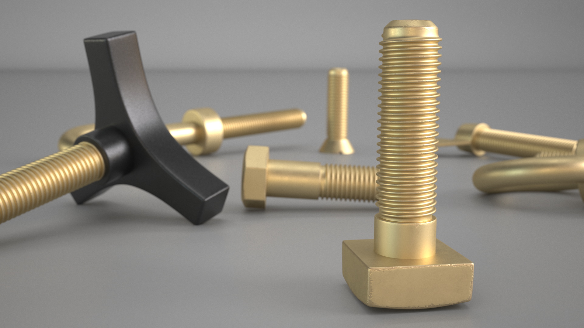 Brass Nut and Bolt Kit 3D