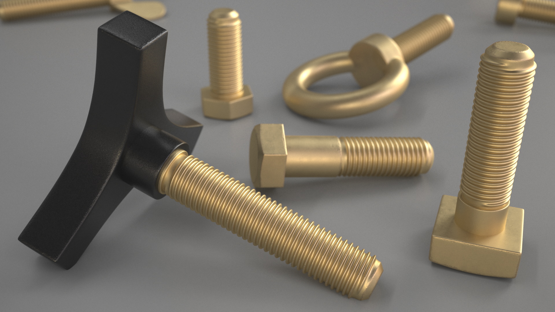 Brass Nut and Bolt Kit 3D