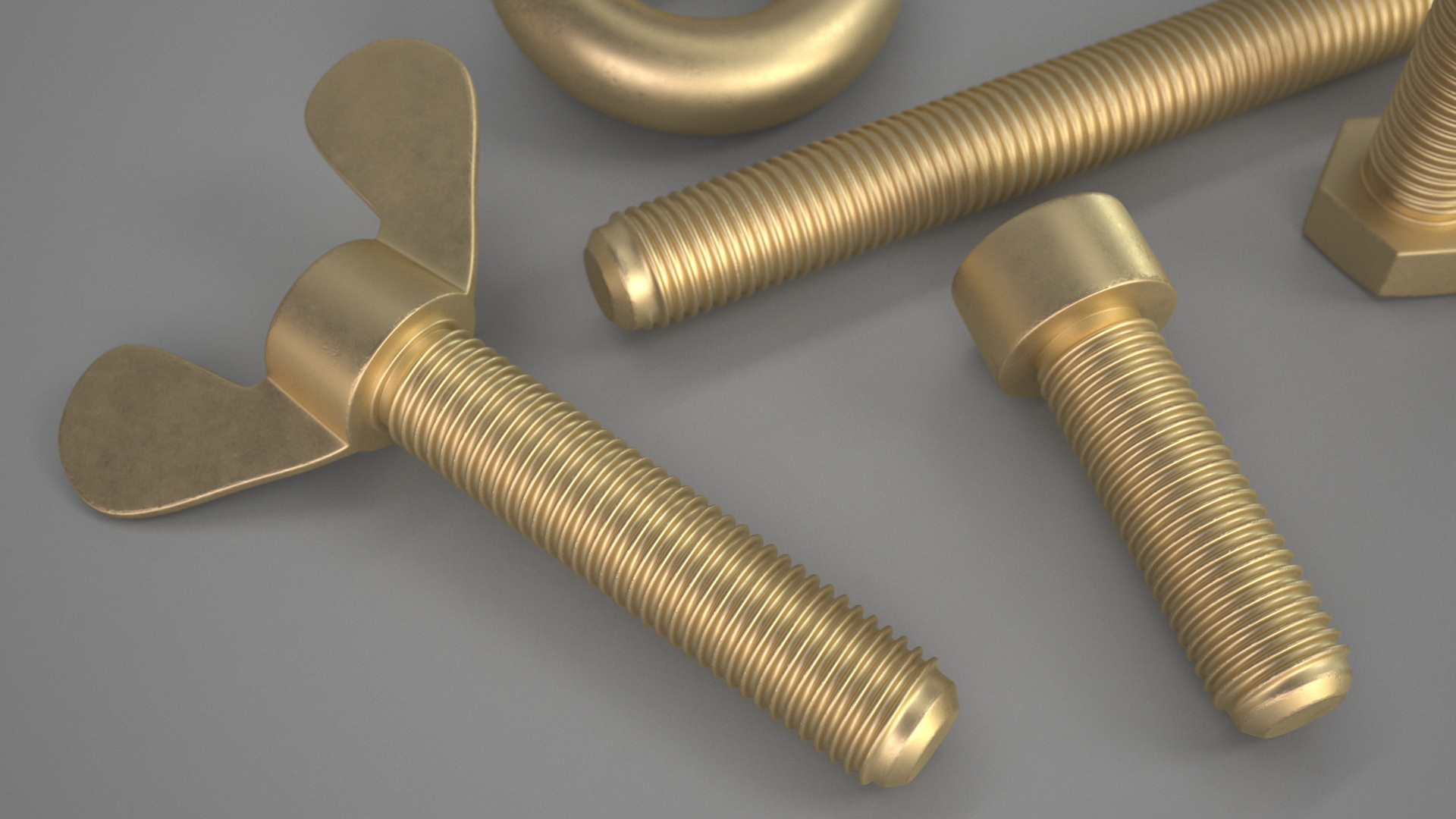 Brass Nut and Bolt Kit 3D