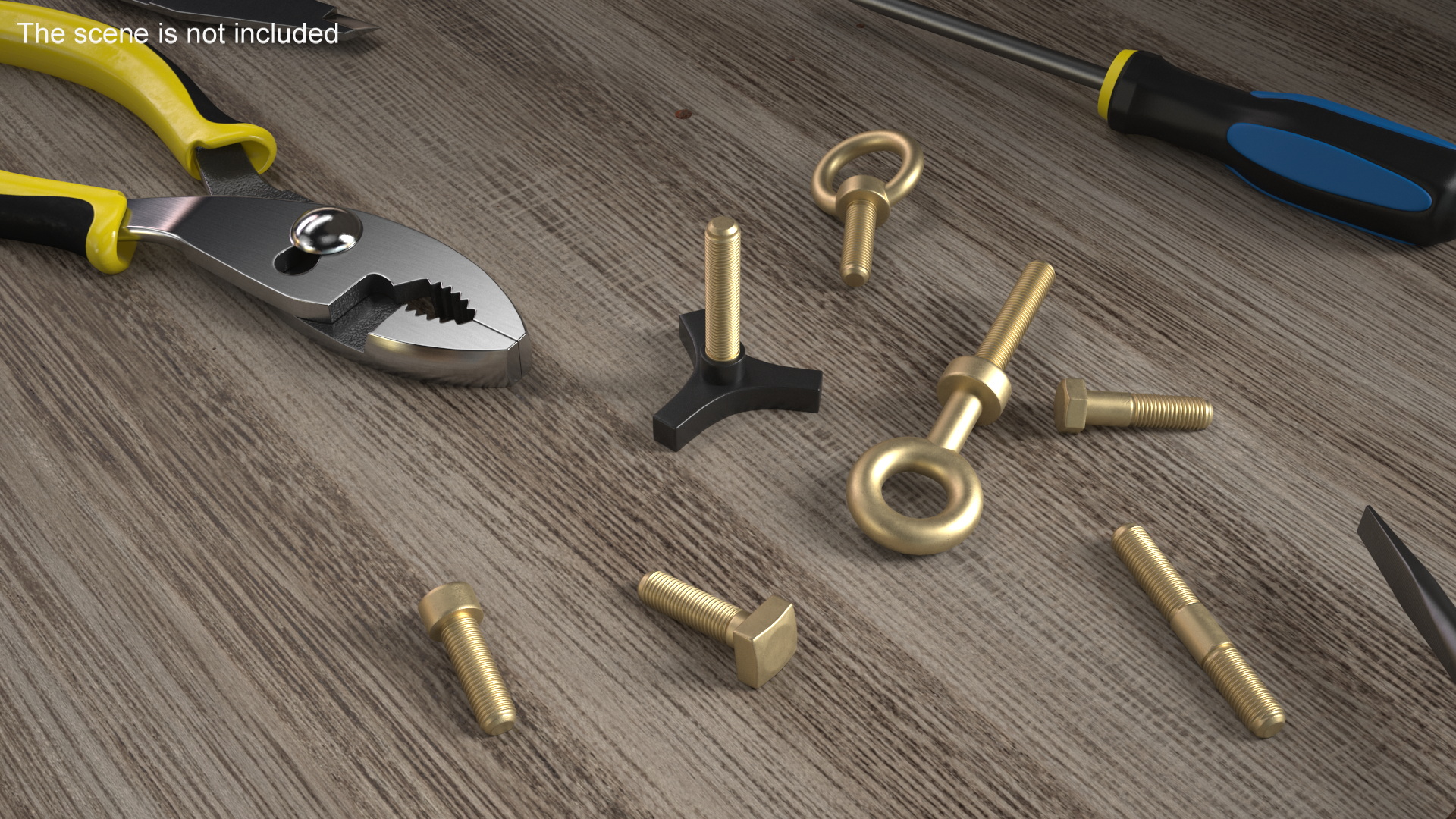 Brass Nut and Bolt Kit 3D
