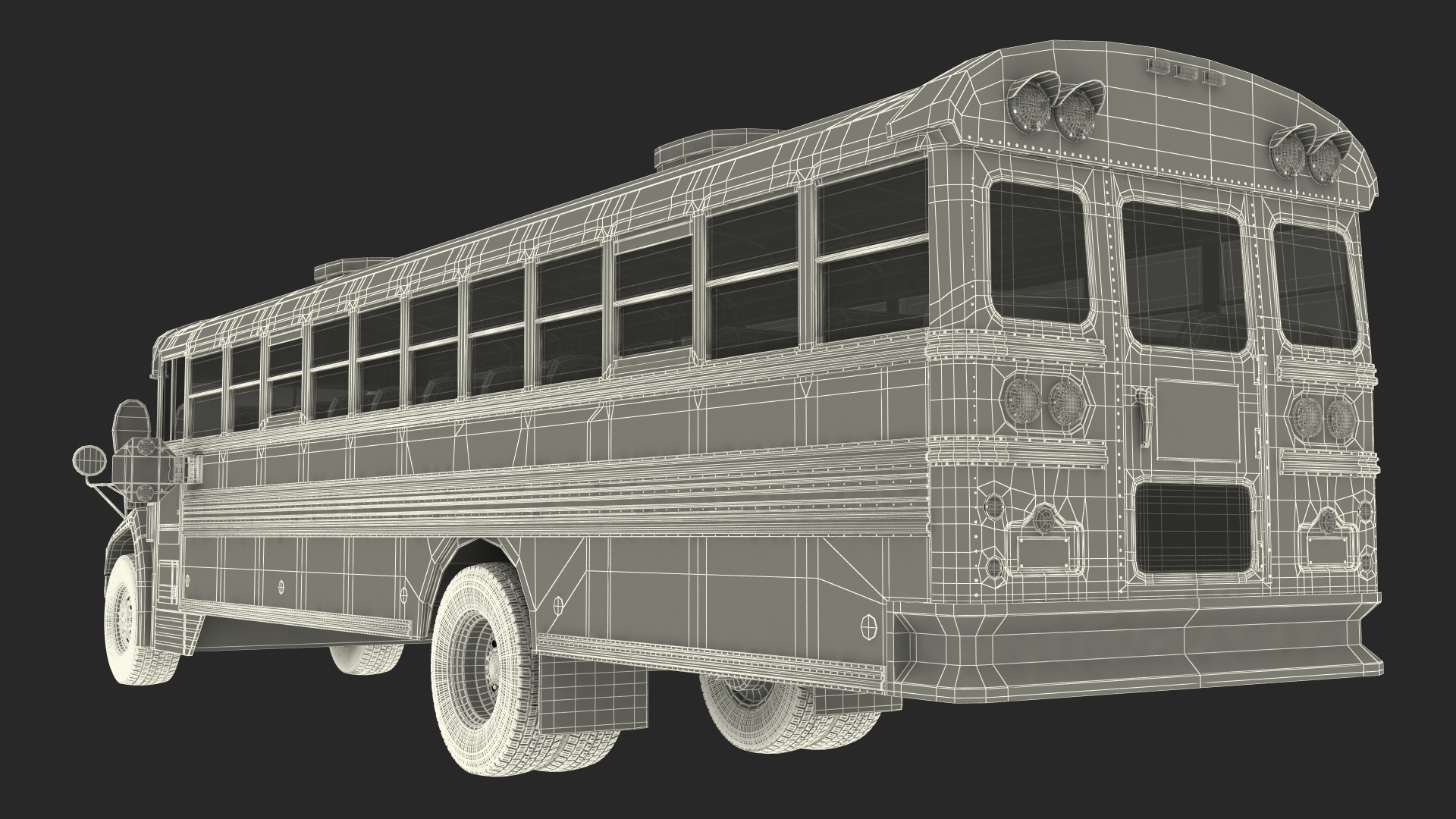 3D American Yellow School Bus