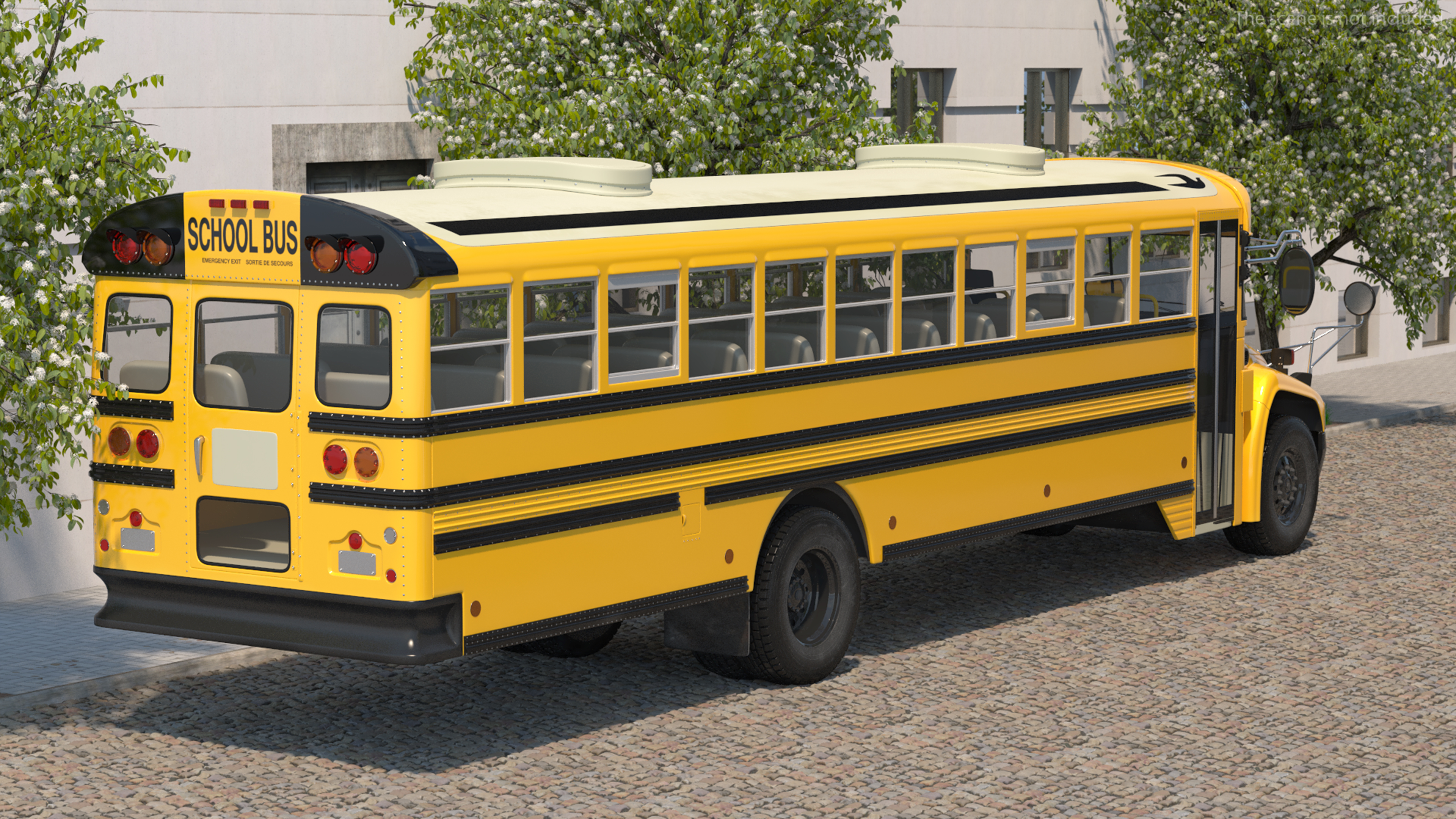 3D American Yellow School Bus