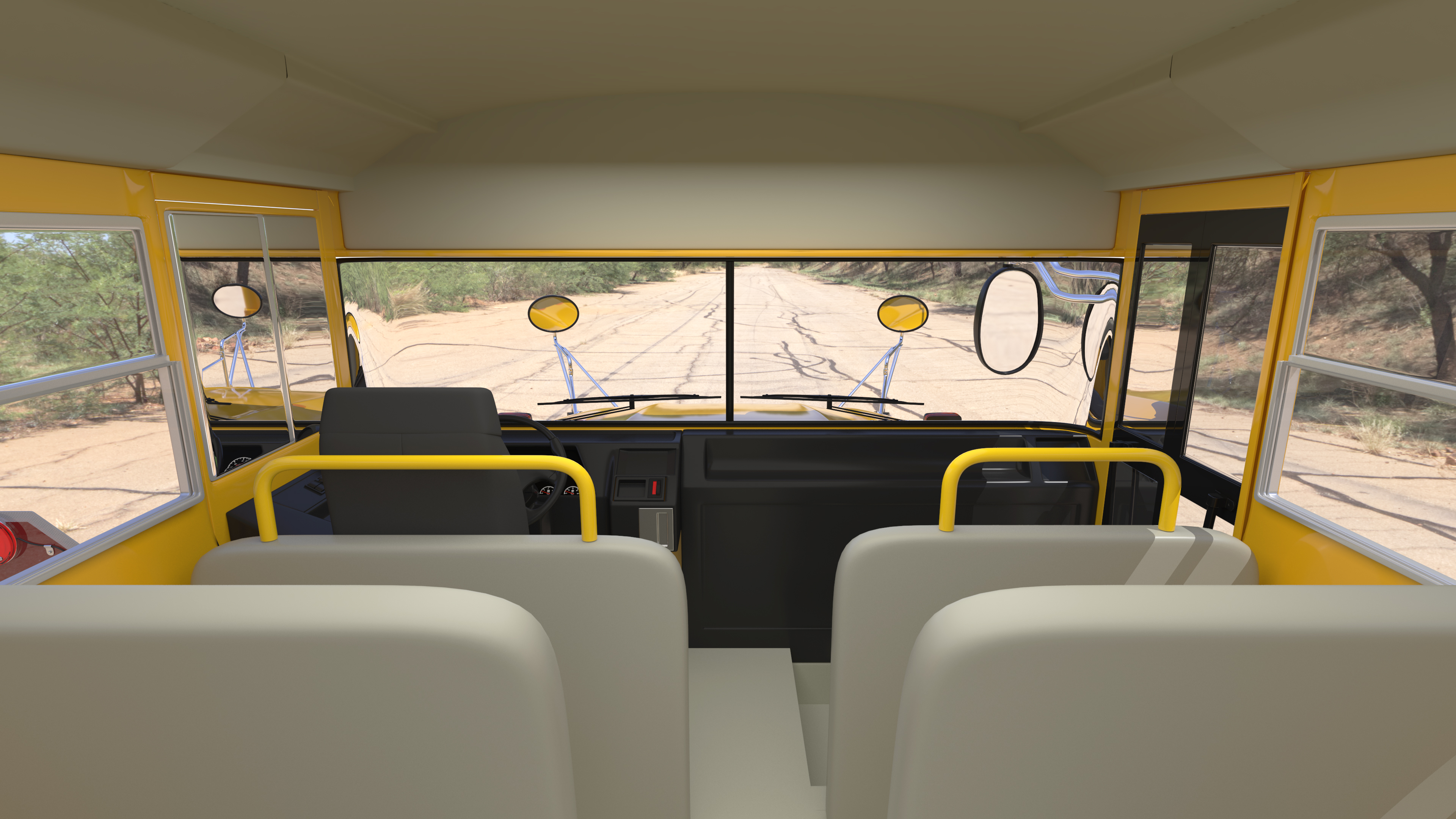 3D American Yellow School Bus
