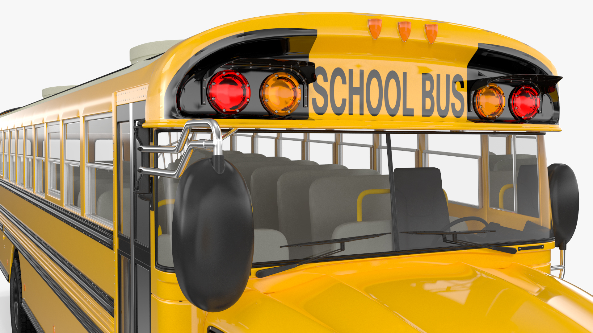 3D American Yellow School Bus