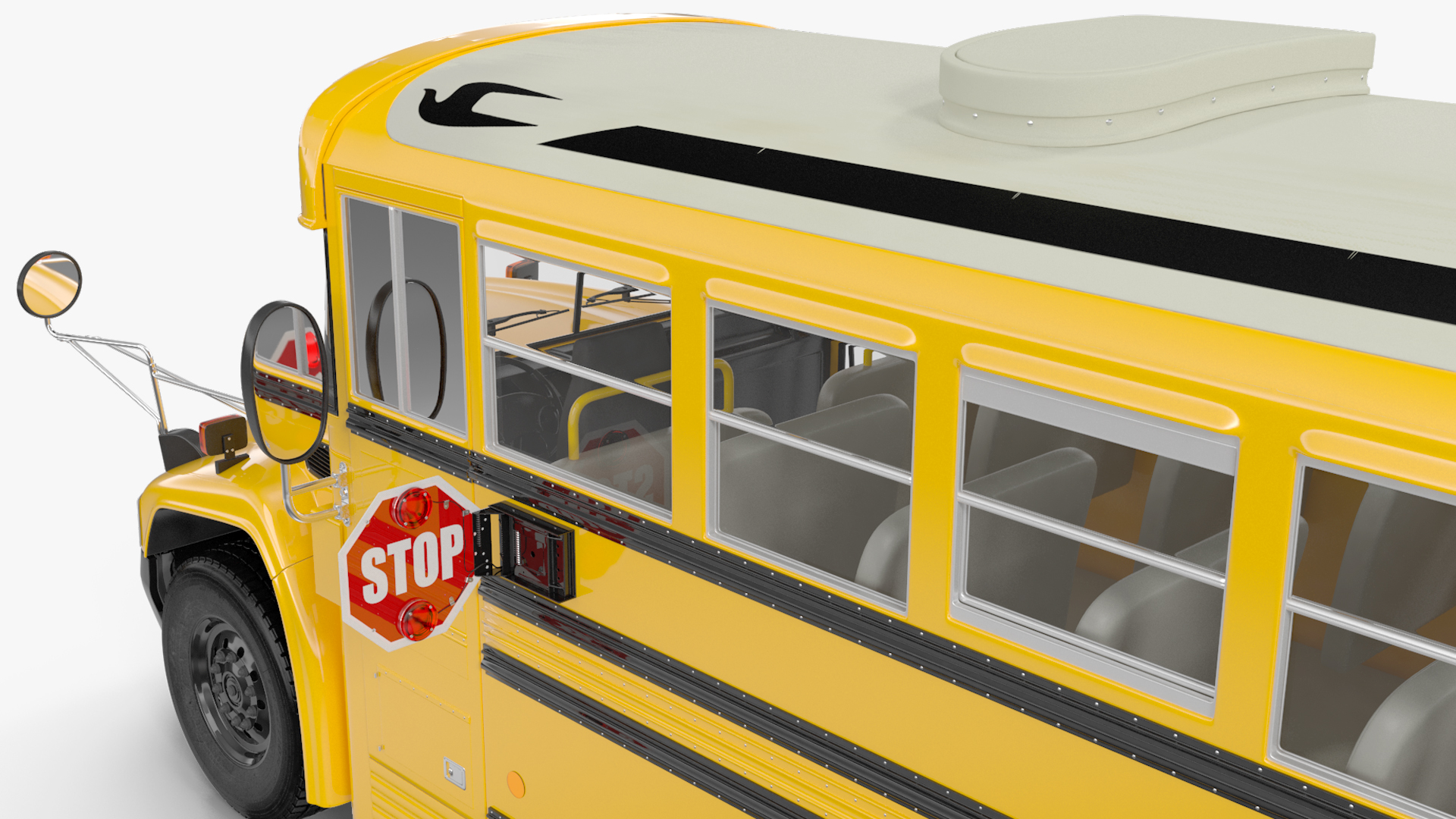 3D American Yellow School Bus
