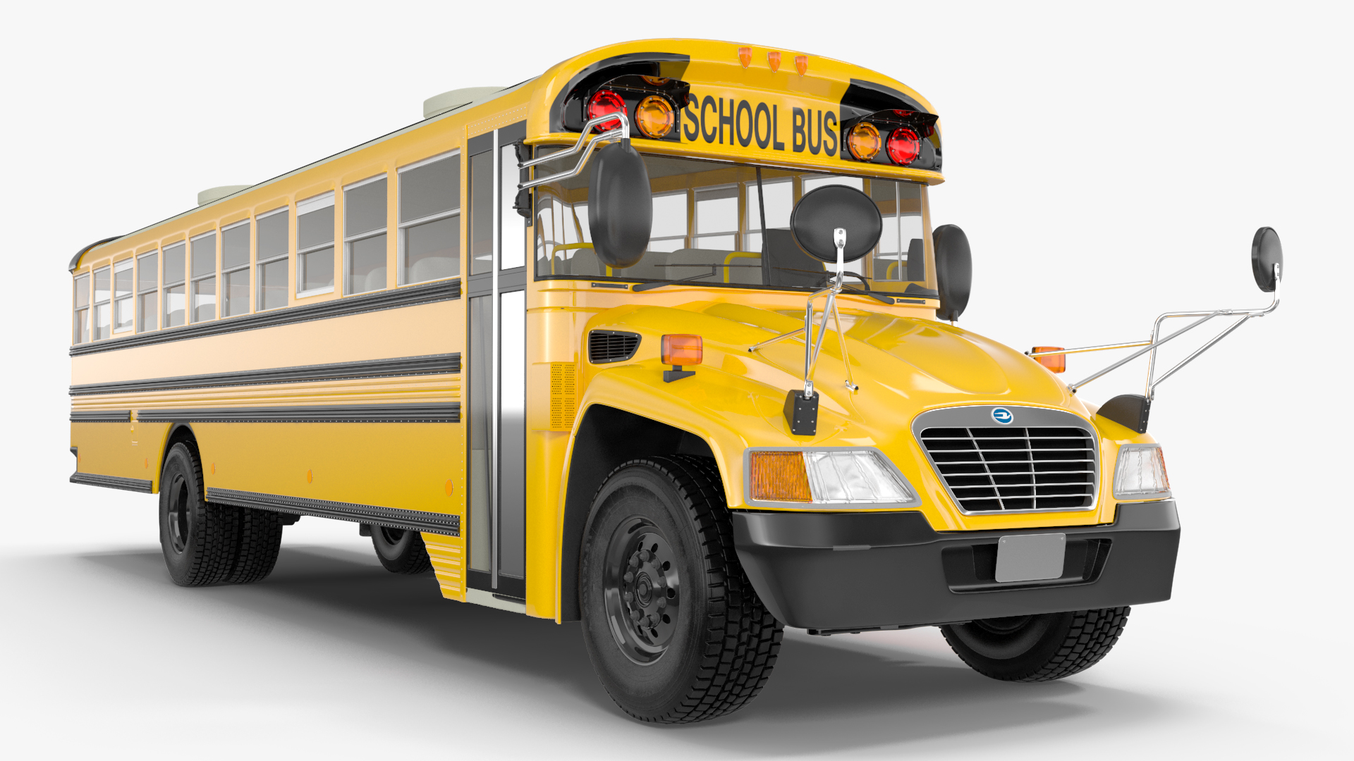 3D American Yellow School Bus