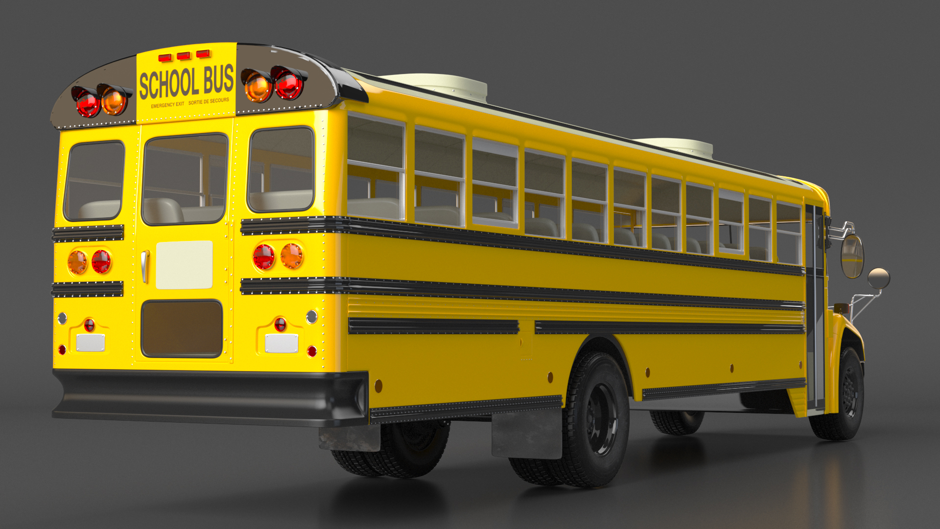 3D American Yellow School Bus