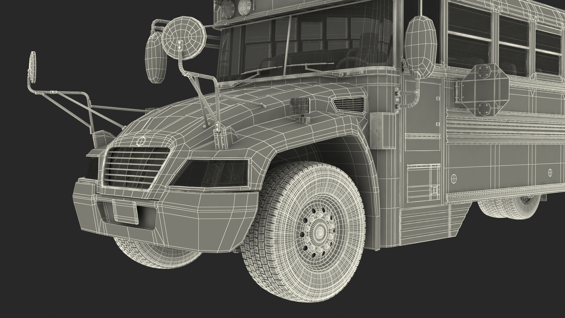 3D American Yellow School Bus