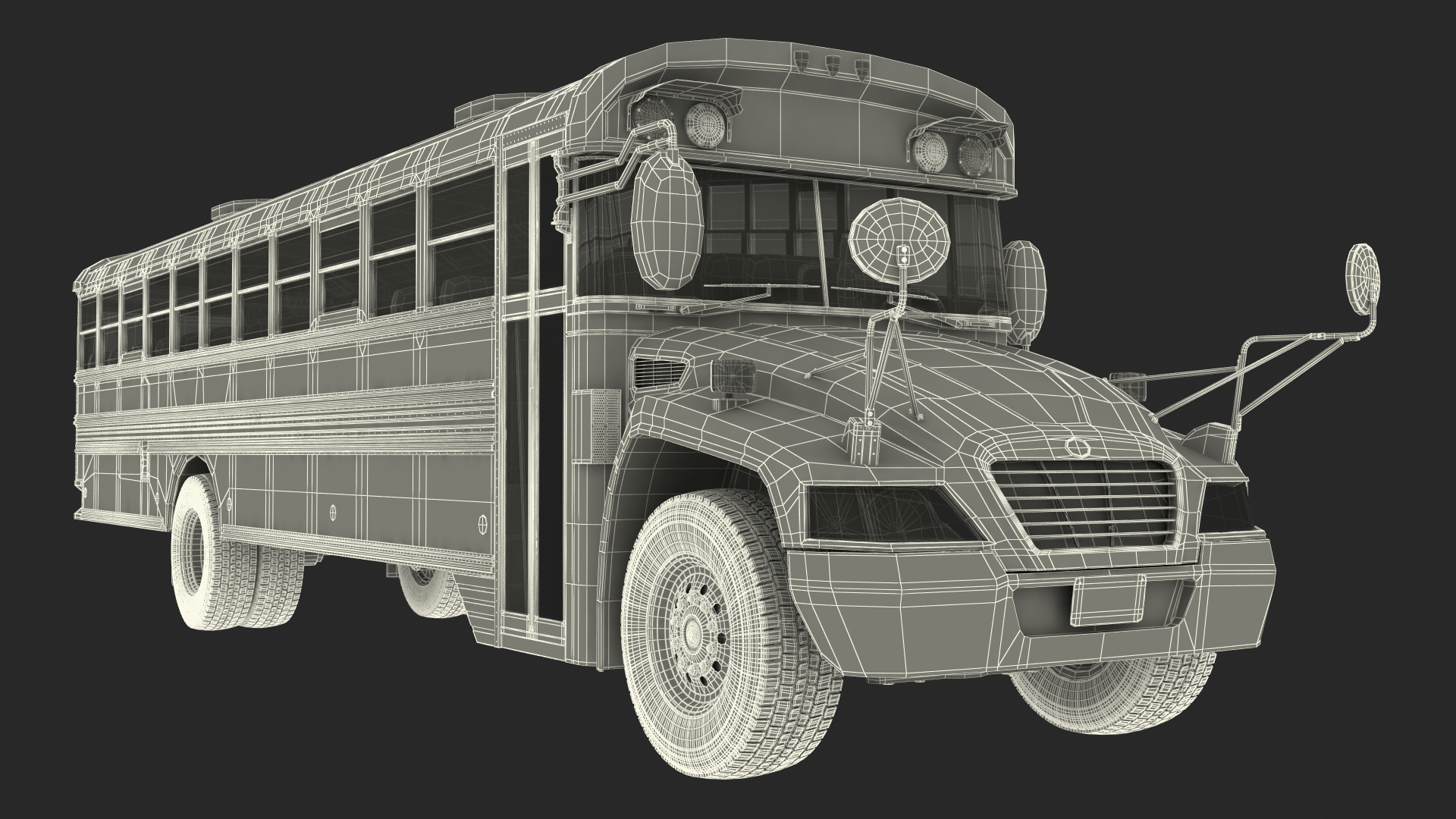 3D American Yellow School Bus