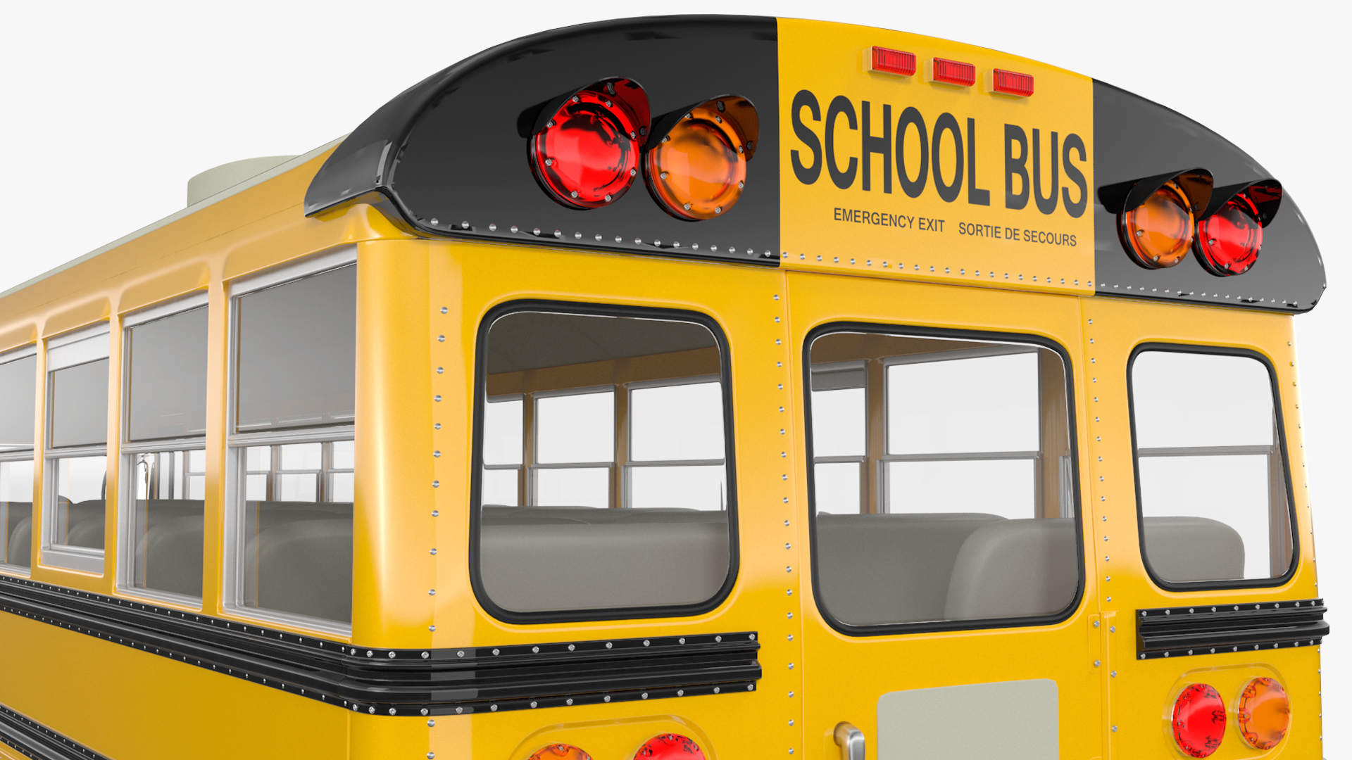 3D American Yellow School Bus