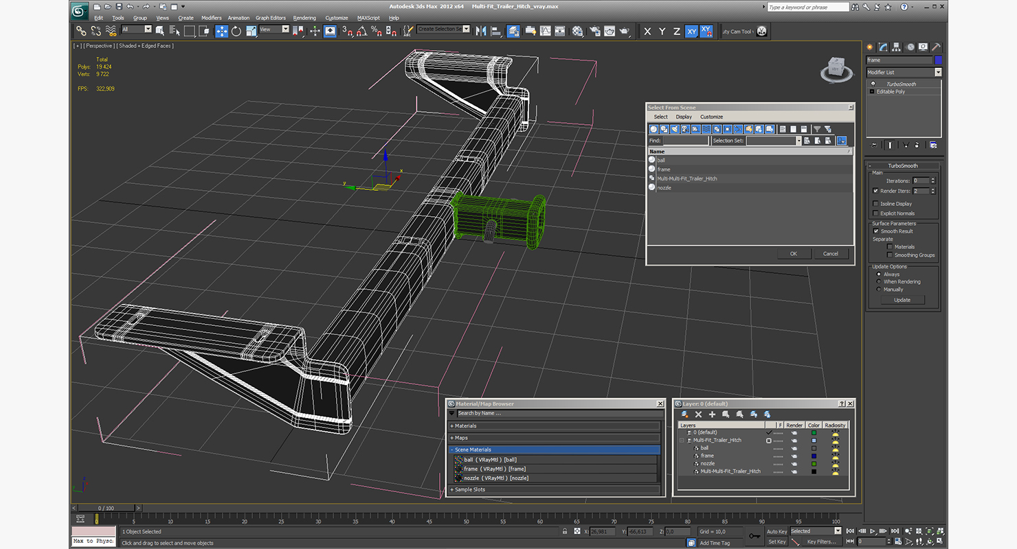 3D Multi-Fit Trailer Hitch model