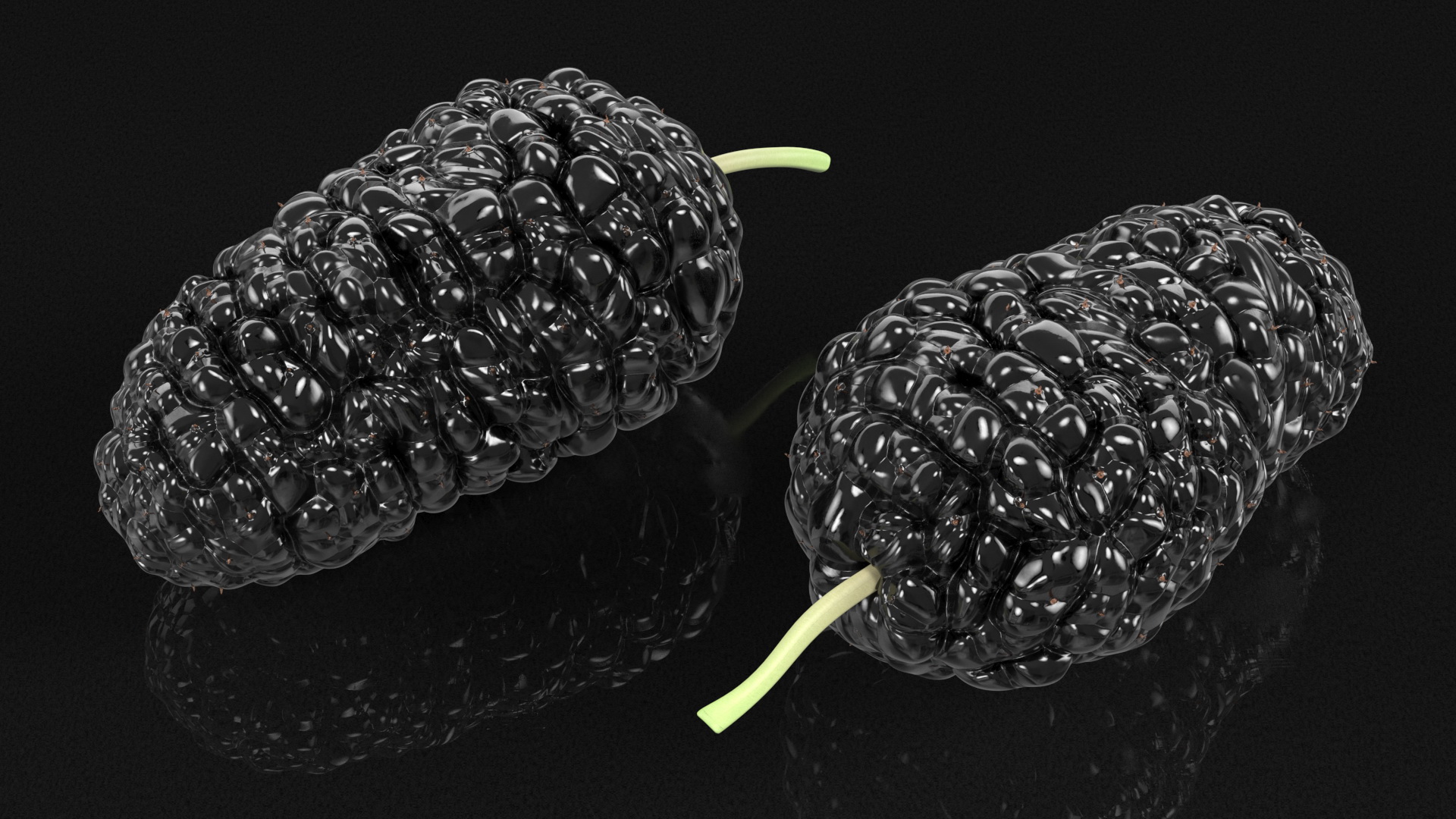 3D model Mulberry Fruit Black