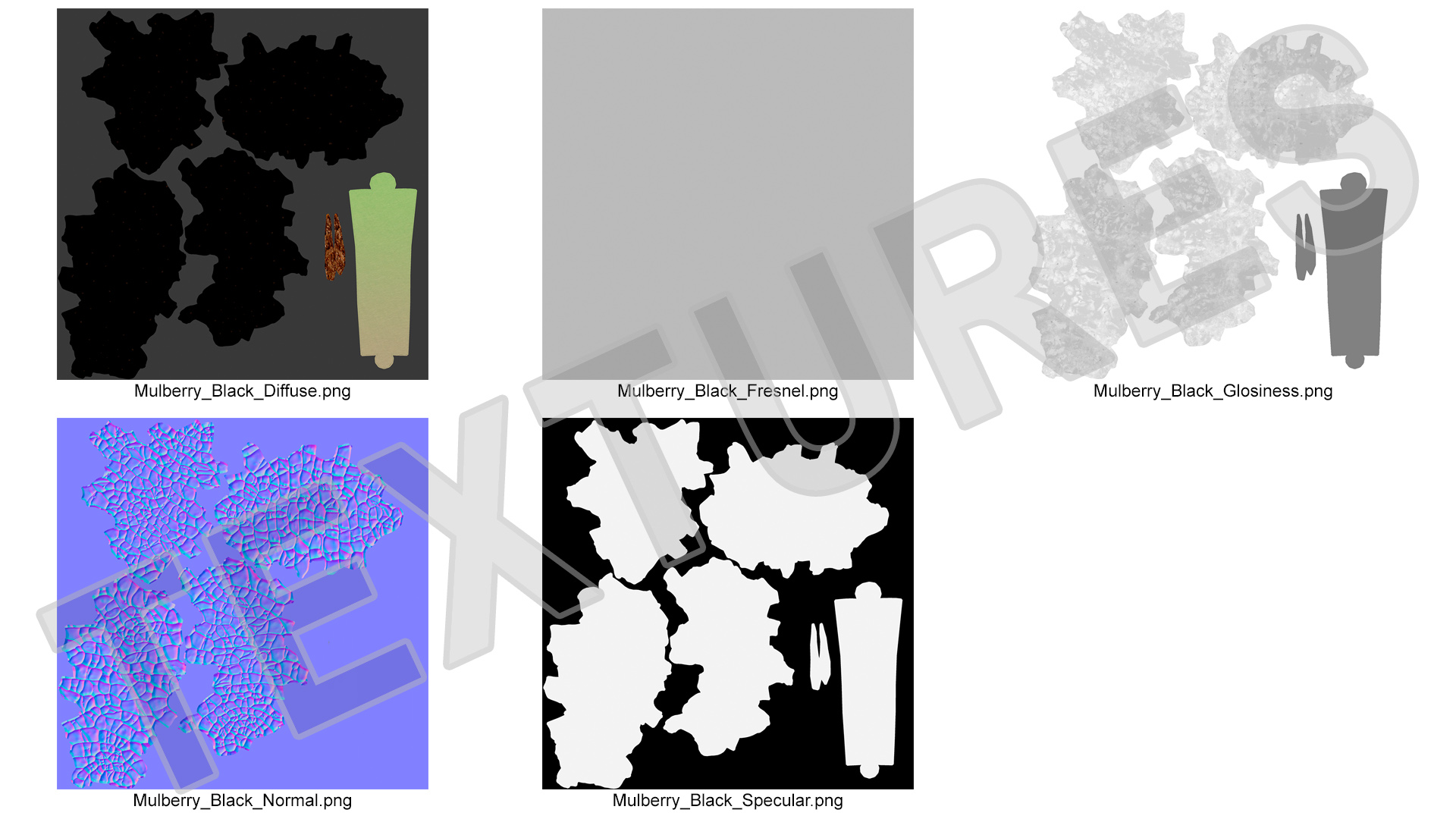 3D model Mulberry Fruit Black