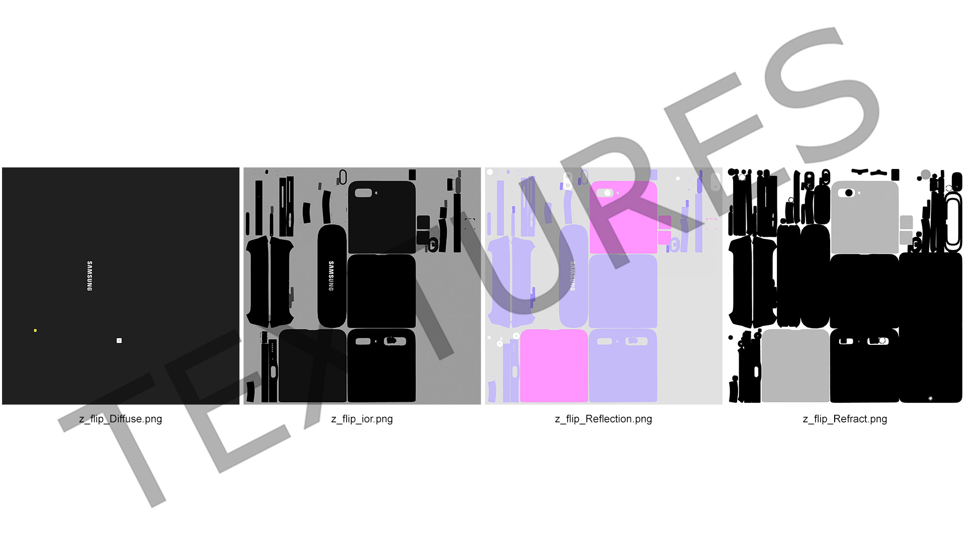 3D model Mirror Purple Samsung Galaxy Z Flip