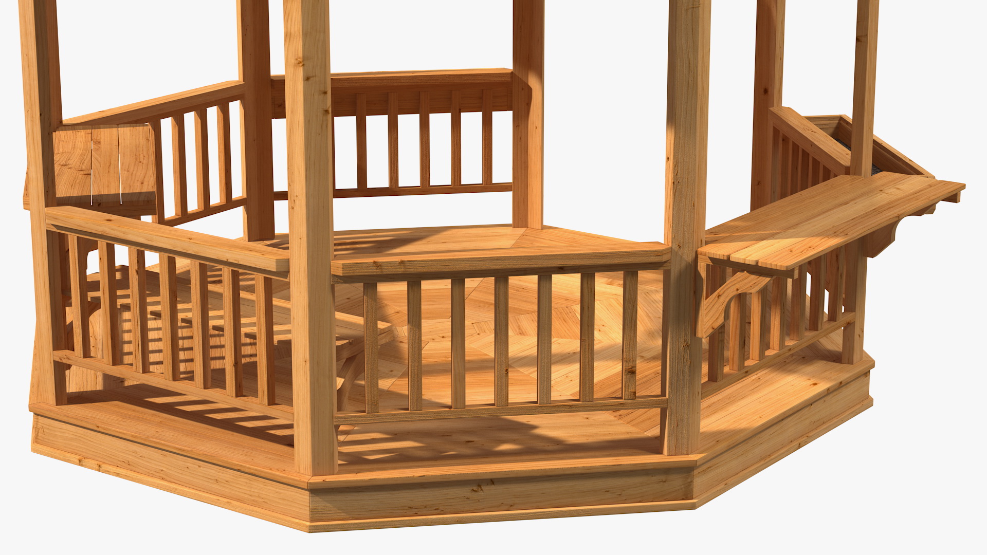 Gazebo Covered with Pink Rose 3D model