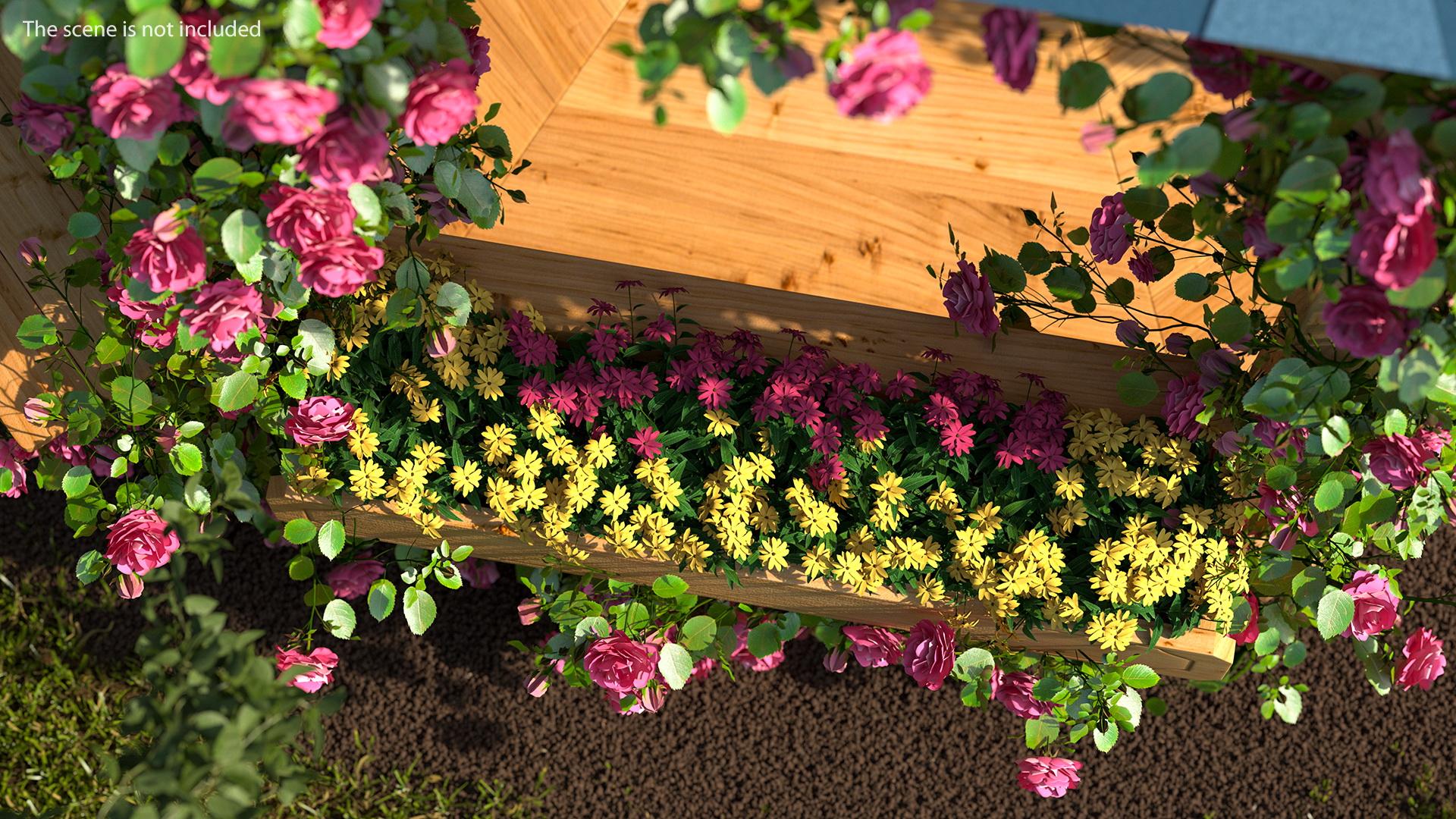 Gazebo Covered with Pink Rose 3D model