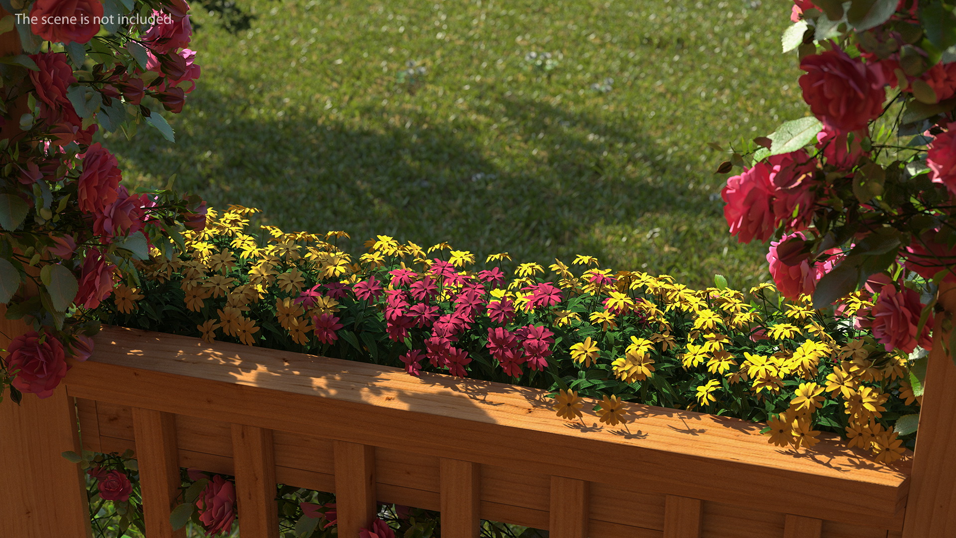 Gazebo Covered with Pink Rose 3D model