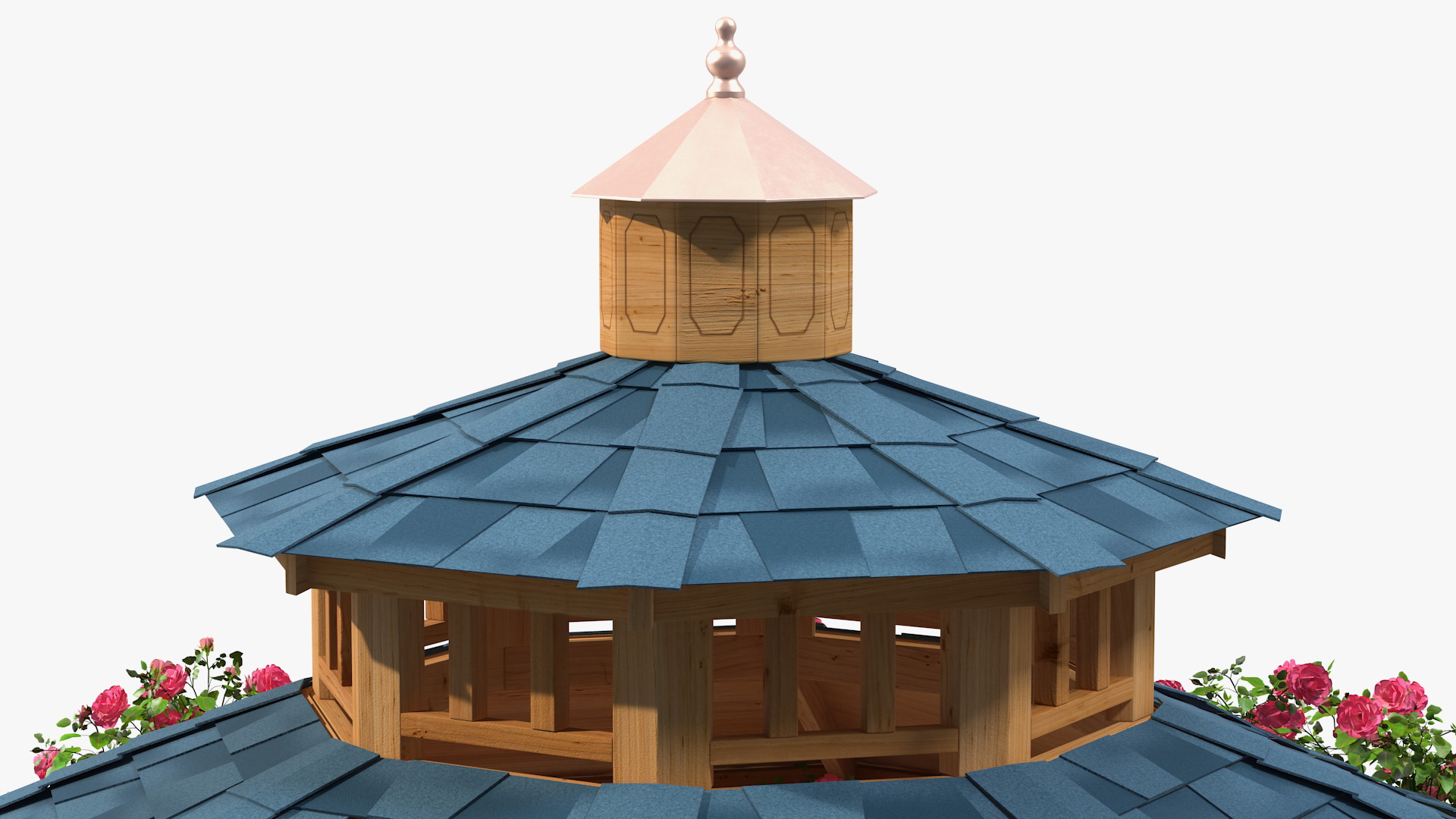 Gazebo Covered with Pink Rose 3D model