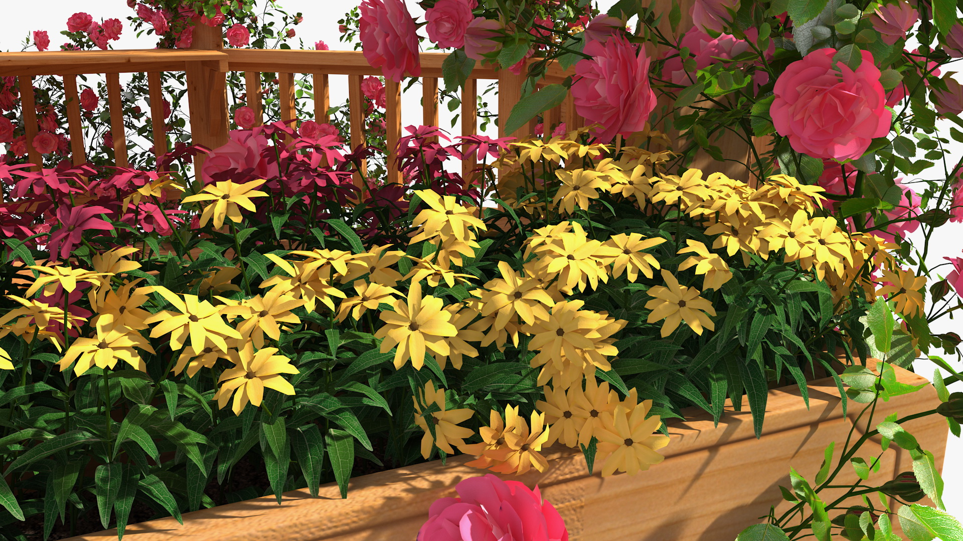 Gazebo Covered with Pink Rose 3D model