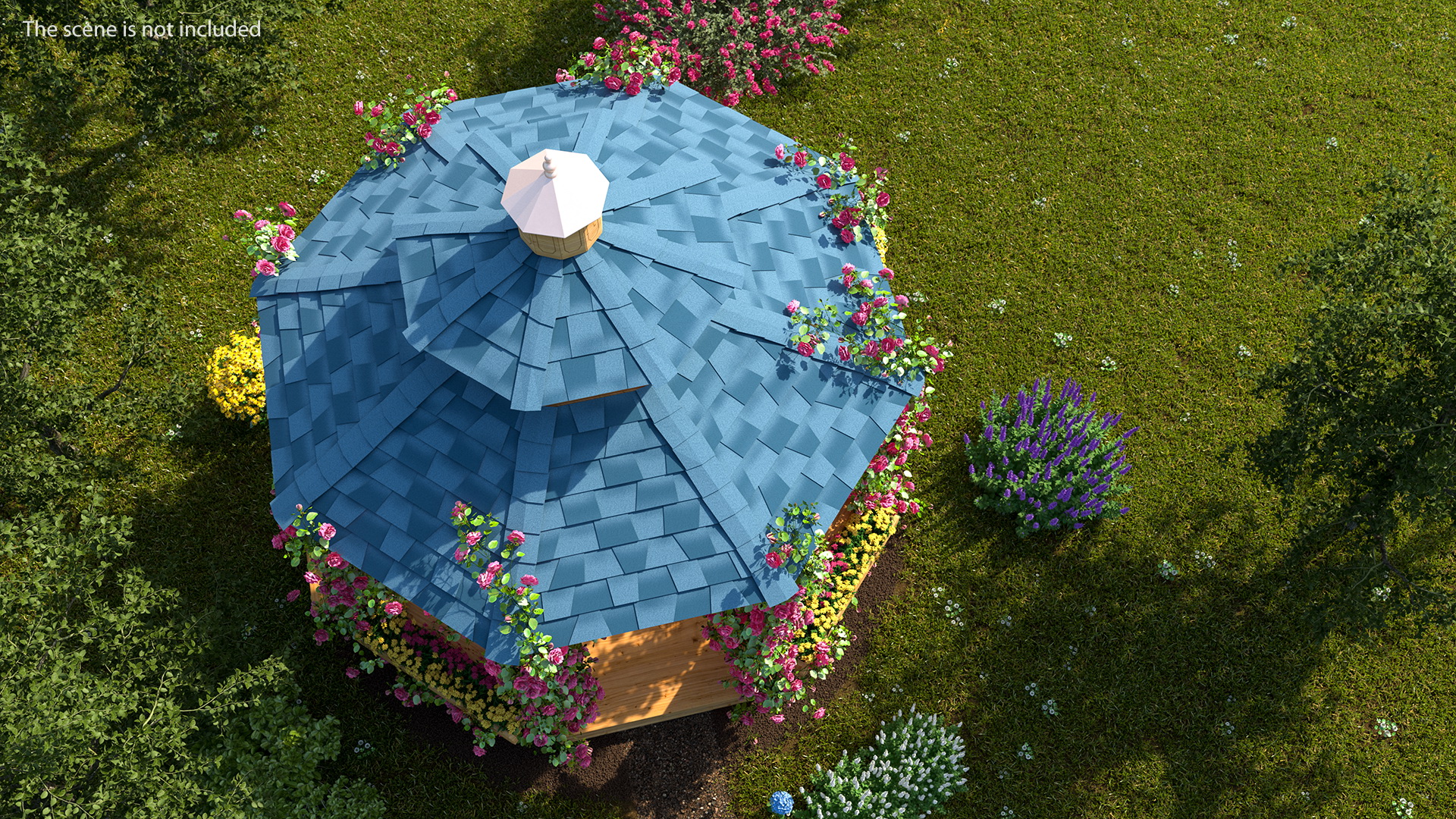Gazebo Covered with Pink Rose 3D model